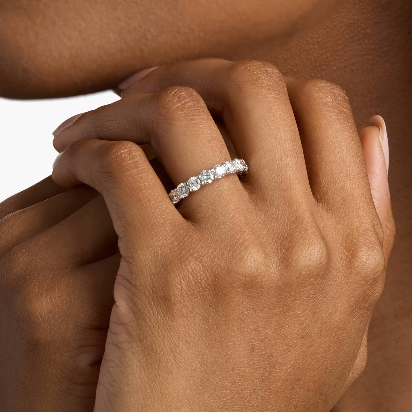 Lab-Grown Diamond Eternity Ring In 14K Rose Gold (3 Ct. tw. - F-G / VS2-SI1)