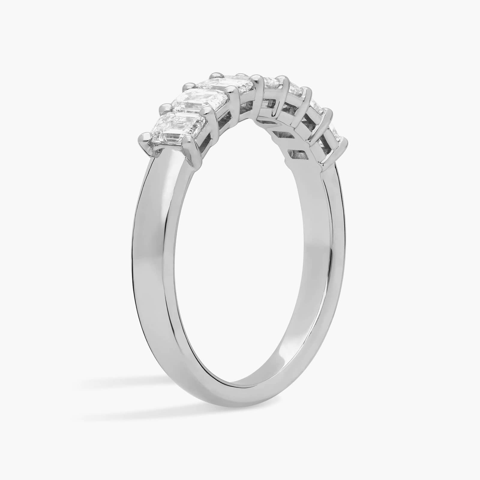 Seven Stone Emerald Diamond Ring In 10K/14K/18K Gold (1 Ct. tw. - H-I / SI1-SI2)