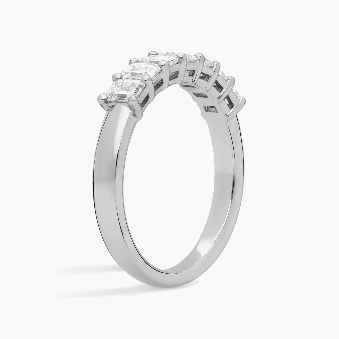 Seven Stone Emerald Diamond Ring In 10K/14K/18K Gold (1 Ct. tw. - H-I / SI1-SI2)