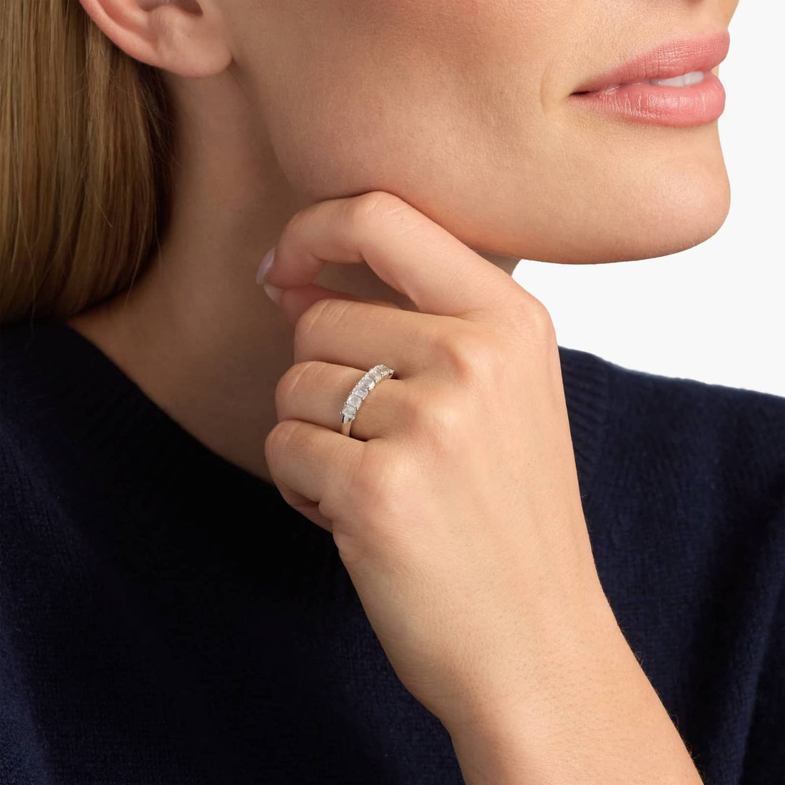 Seven Stone Emerald Diamond Ring In 10K/14K/18K Gold (1 Ct. tw. - H-I / SI1-SI2)