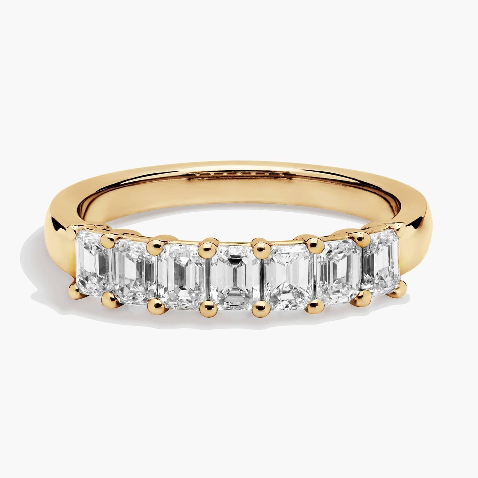 Seven Stone Emerald Diamond Ring In 10K/14K/18K Gold (1 Ct. tw. - H-I / SI1-SI2)