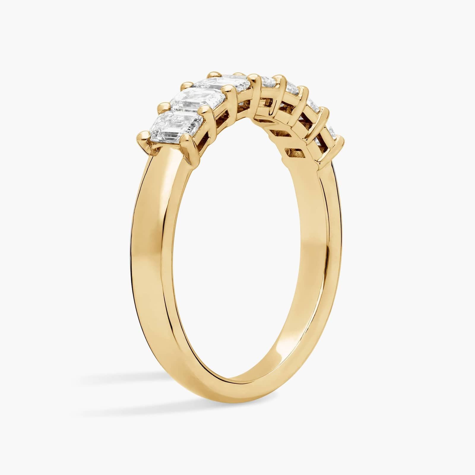 Seven Stone Emerald Diamond Ring In 10K/14K/18K Gold (1 Ct. tw. - H-I / SI1-SI2)