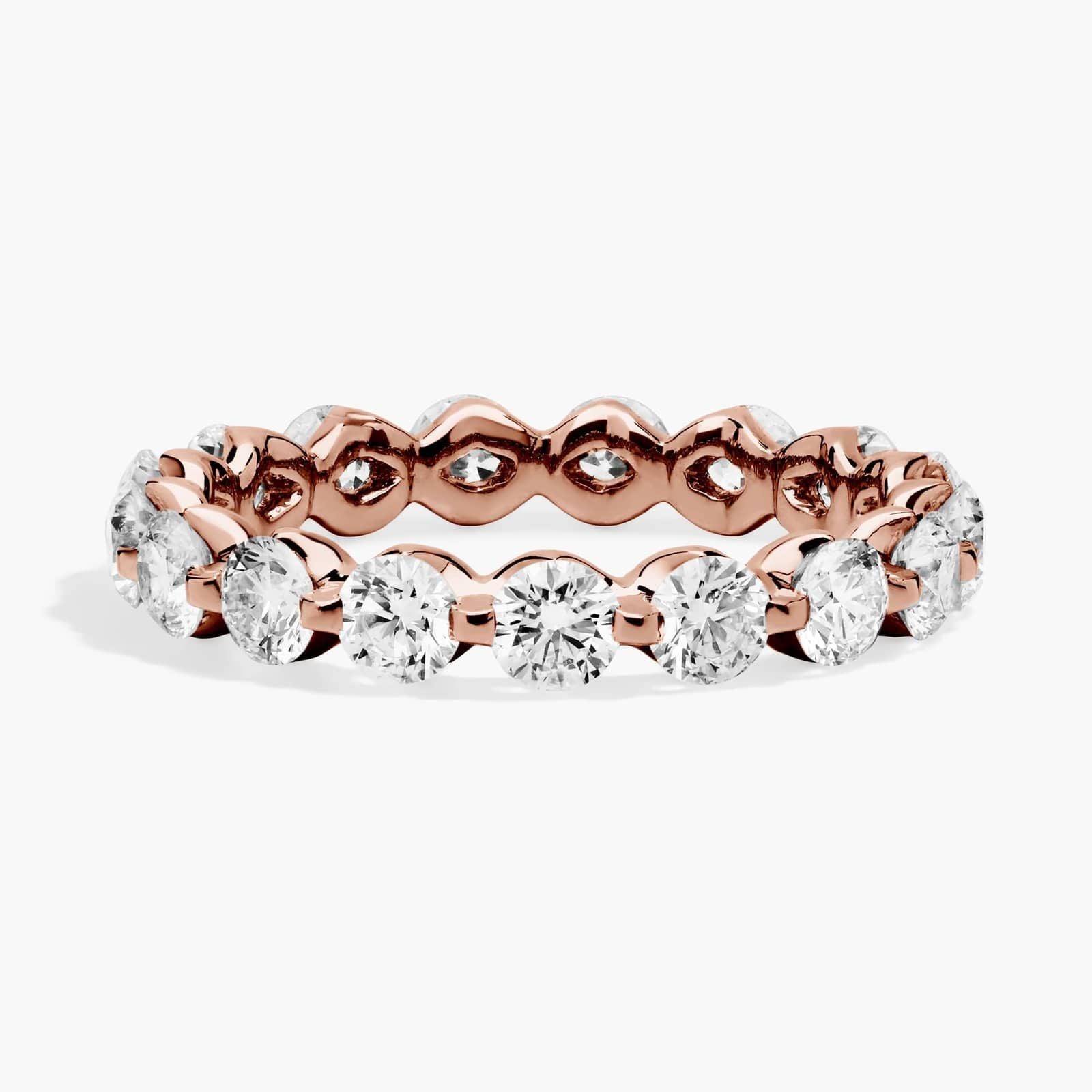 2. Infinity Spark Round Diamond Eternity Ring in 10k/14k/18k Gold (2 Ct. tw. - F-G / VS2-SI1)