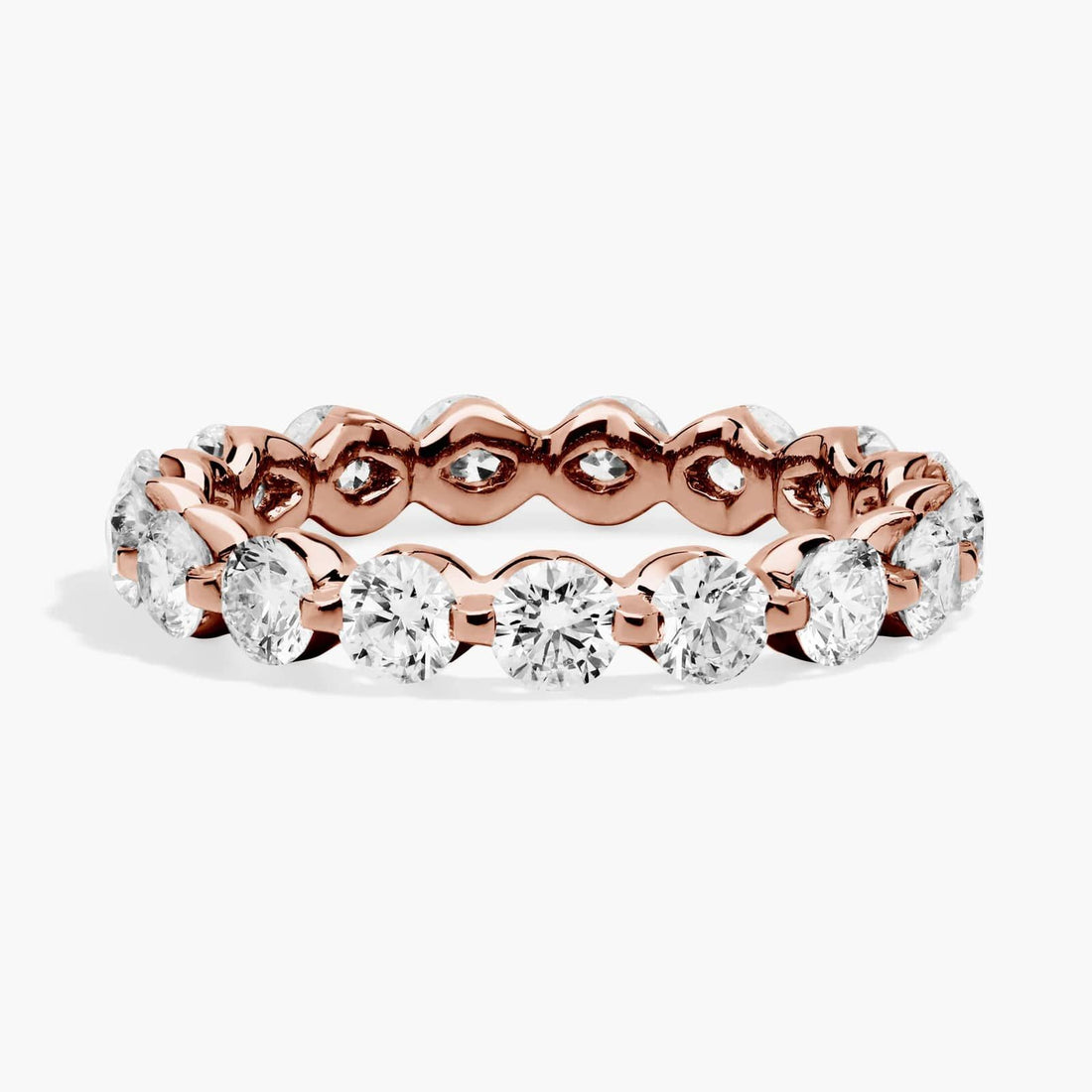 2. Infinity Spark Round Diamond Eternity Ring in 10k/14k/18k Gold (2 Ct. tw. - F-G / VS2-SI1)