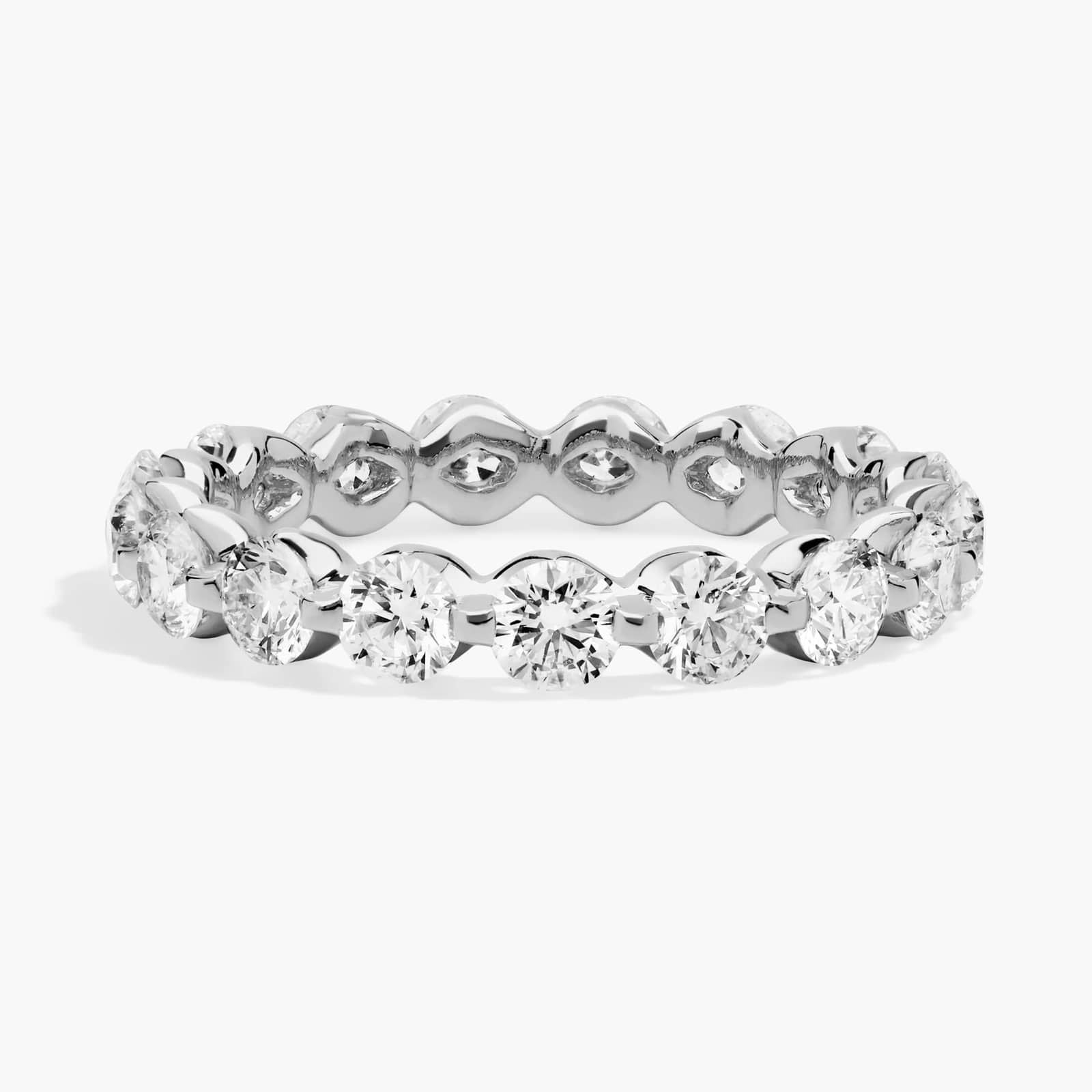 2. Infinity Spark Round Diamond Eternity Ring in 10k/14k/18k Gold (2 Ct. tw. - F-G / VS2-SI1)
