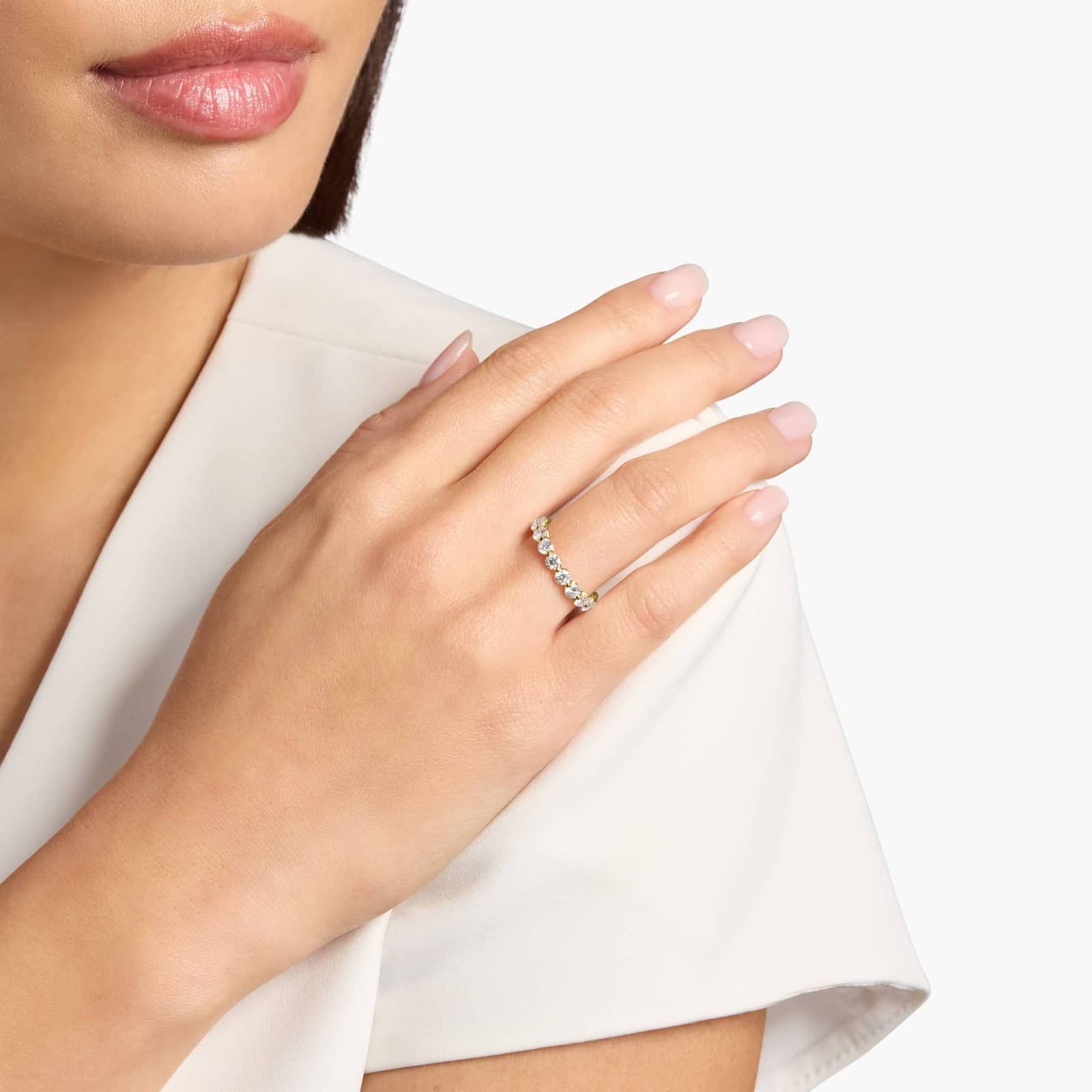 2. Infinity Spark Round Diamond Eternity Ring in 10k/14k/18k Gold (2 Ct. tw. - F-G / VS2-SI1)