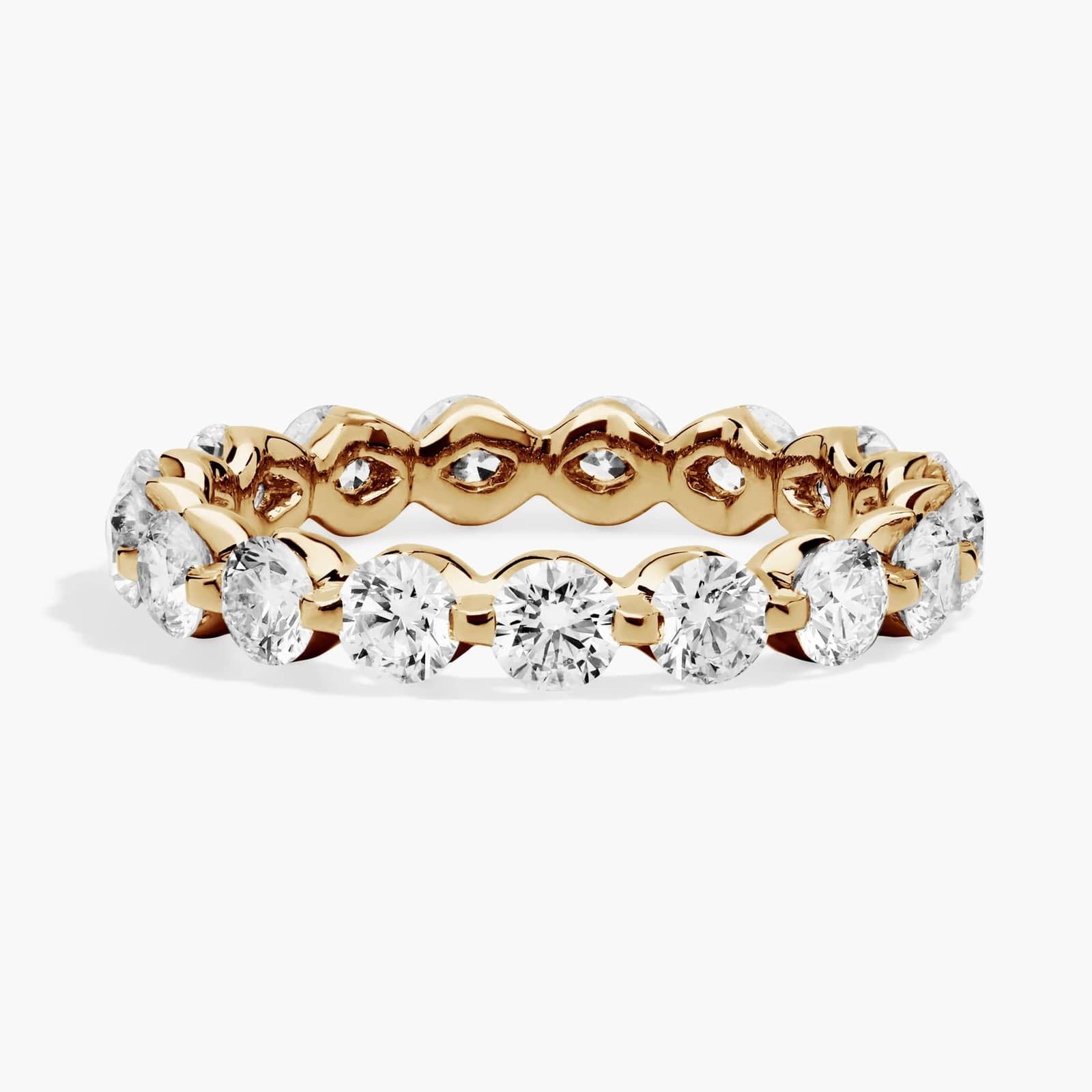2. Infinity Spark Round Diamond Eternity Ring in 10k/14k/18k Gold (2 Ct. tw. - F-G / VS2-SI1)
