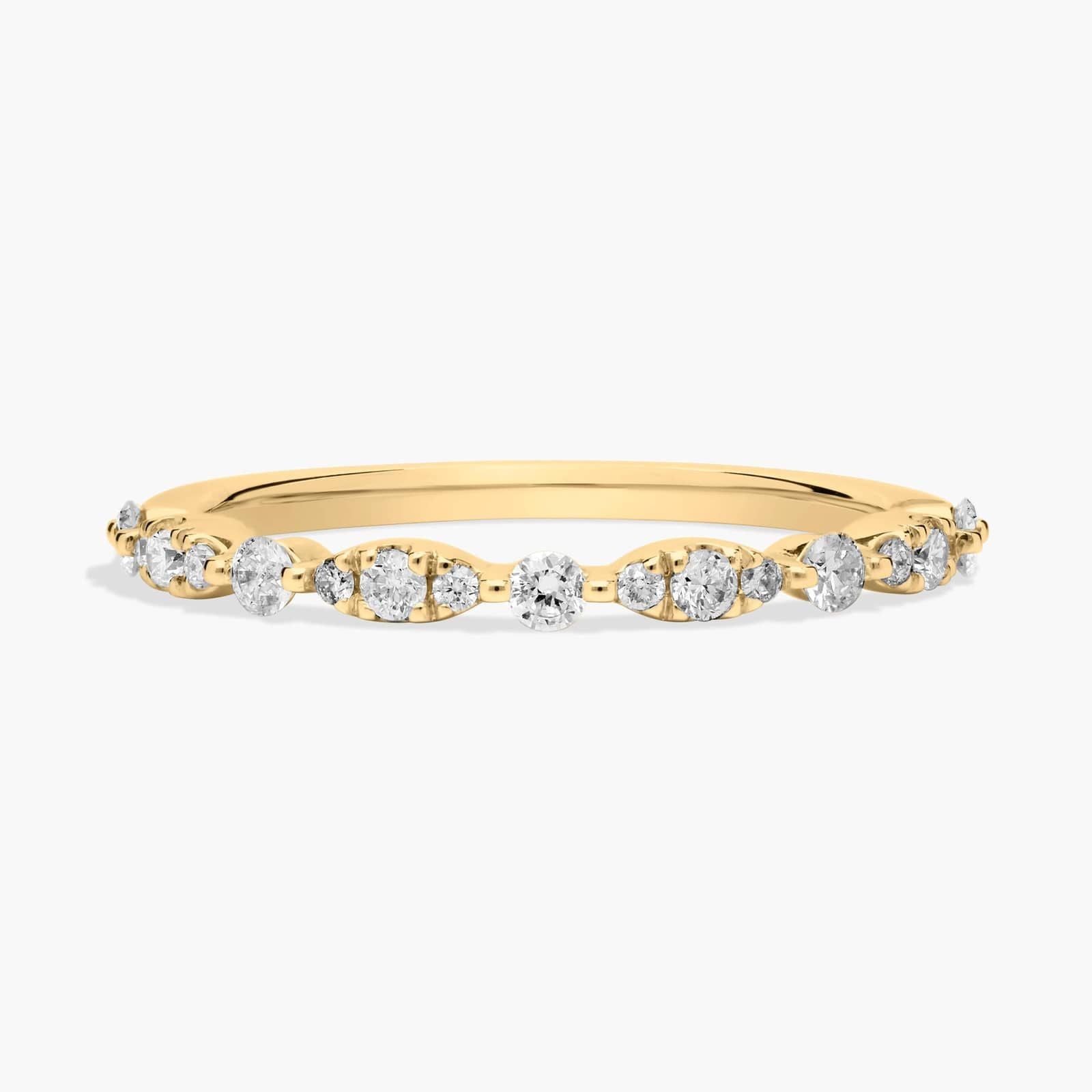 Scalloped Diamond Ring in 10K/14K/18K Yellow Gold (1/4 ct. tw.)