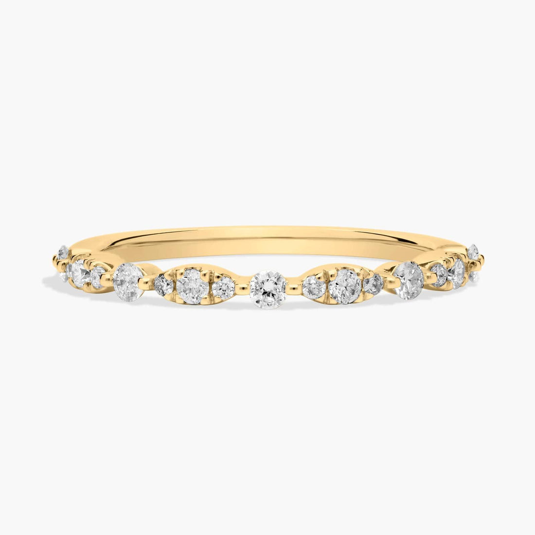 Scalloped Diamond Ring in 10K/14K/18K Yellow Gold (1/4 ct. tw.)