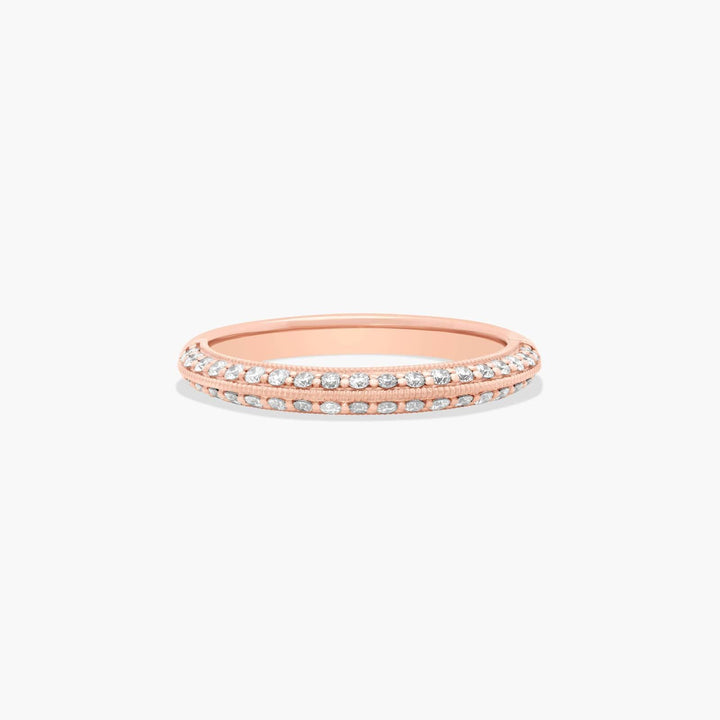 Vintage Milgrain Diamond Eternity Band Wedding Ring In 10K/14K/18K Gold (2.50mm)