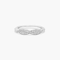 Pavé Crossover Diamond Wedding Ring In 10K/14K/18K White Gold (3.00mm)