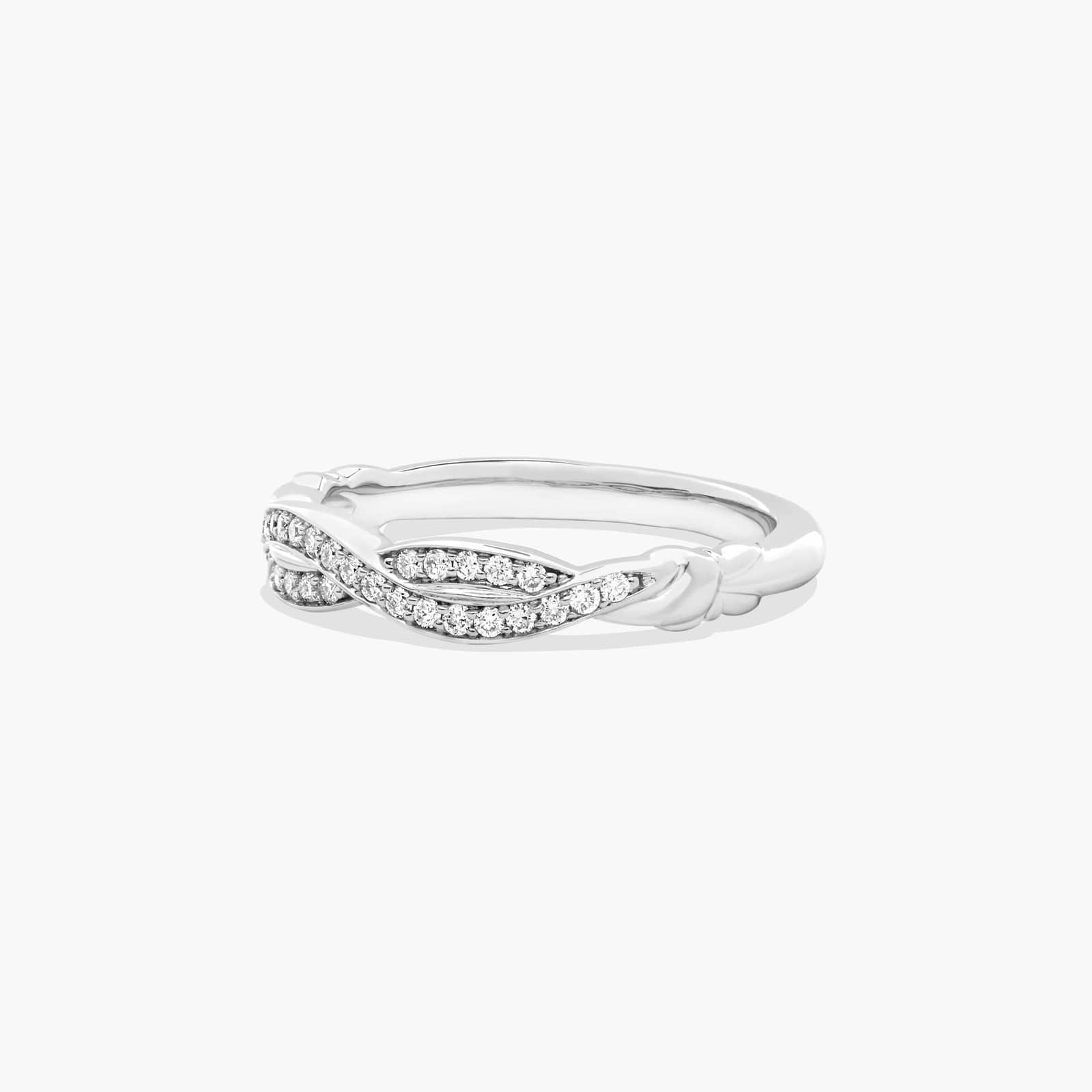 Pavé Crossover Diamond Wedding Ring In 10K/14K/18K White Gold (3.00mm)