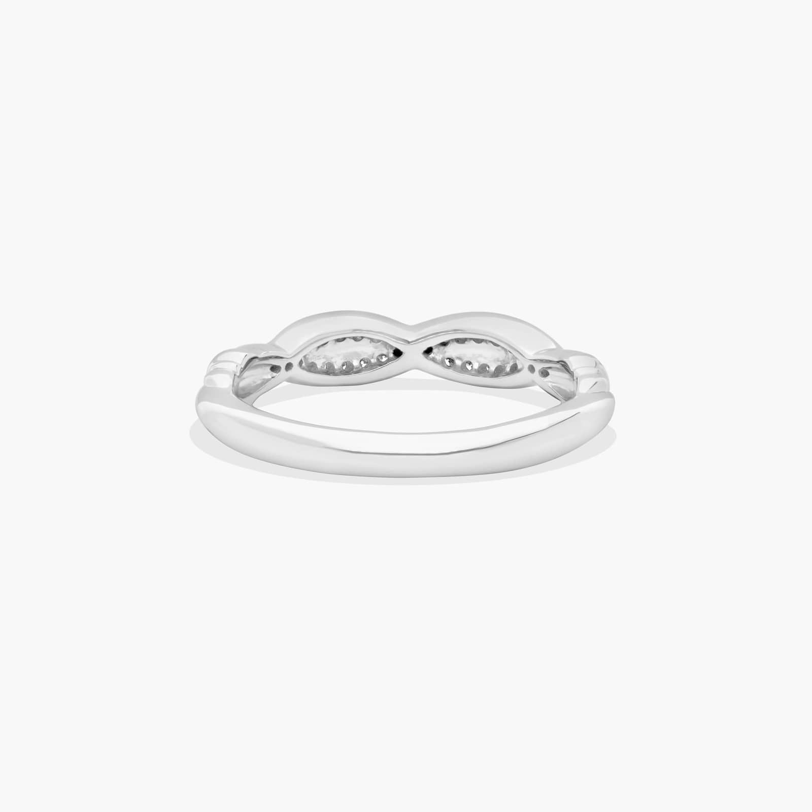 Pavé Crossover Diamond Wedding Ring In 10K/14K/18K White Gold (3.00mm)