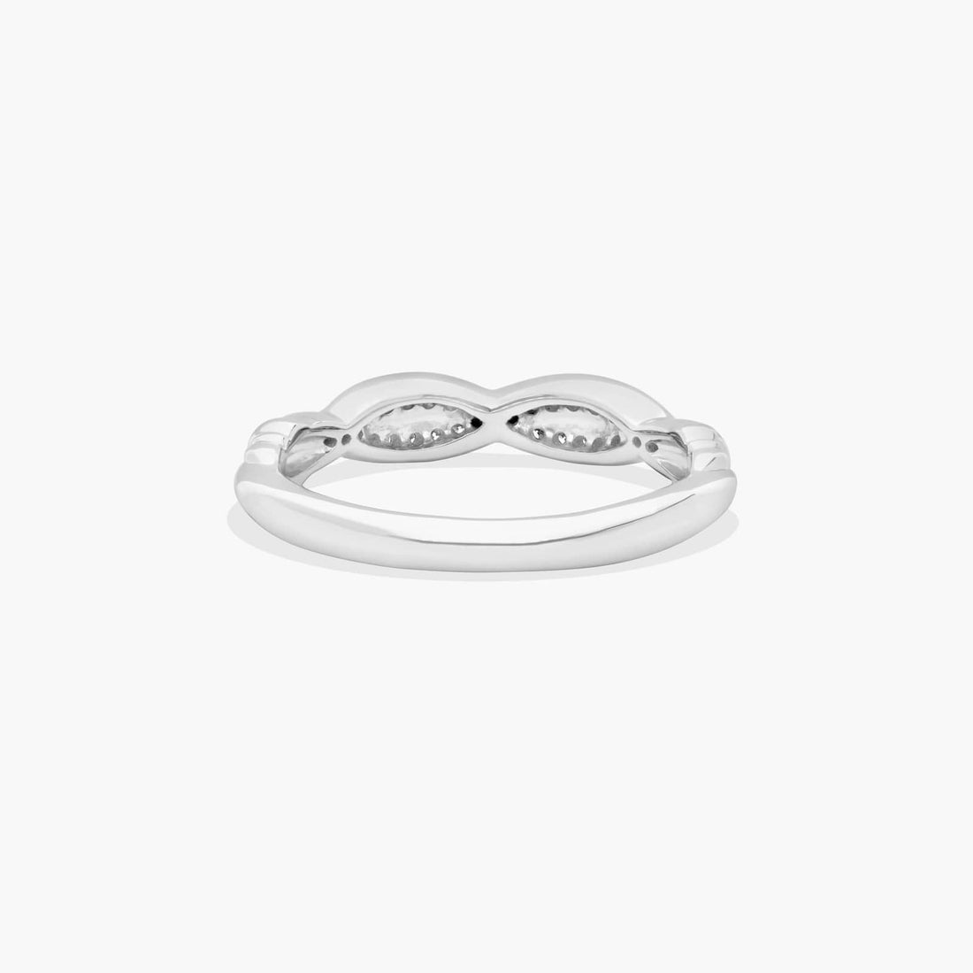 Pavé Crossover Diamond Wedding Ring In 10K/14K/18K White Gold (3.00mm)