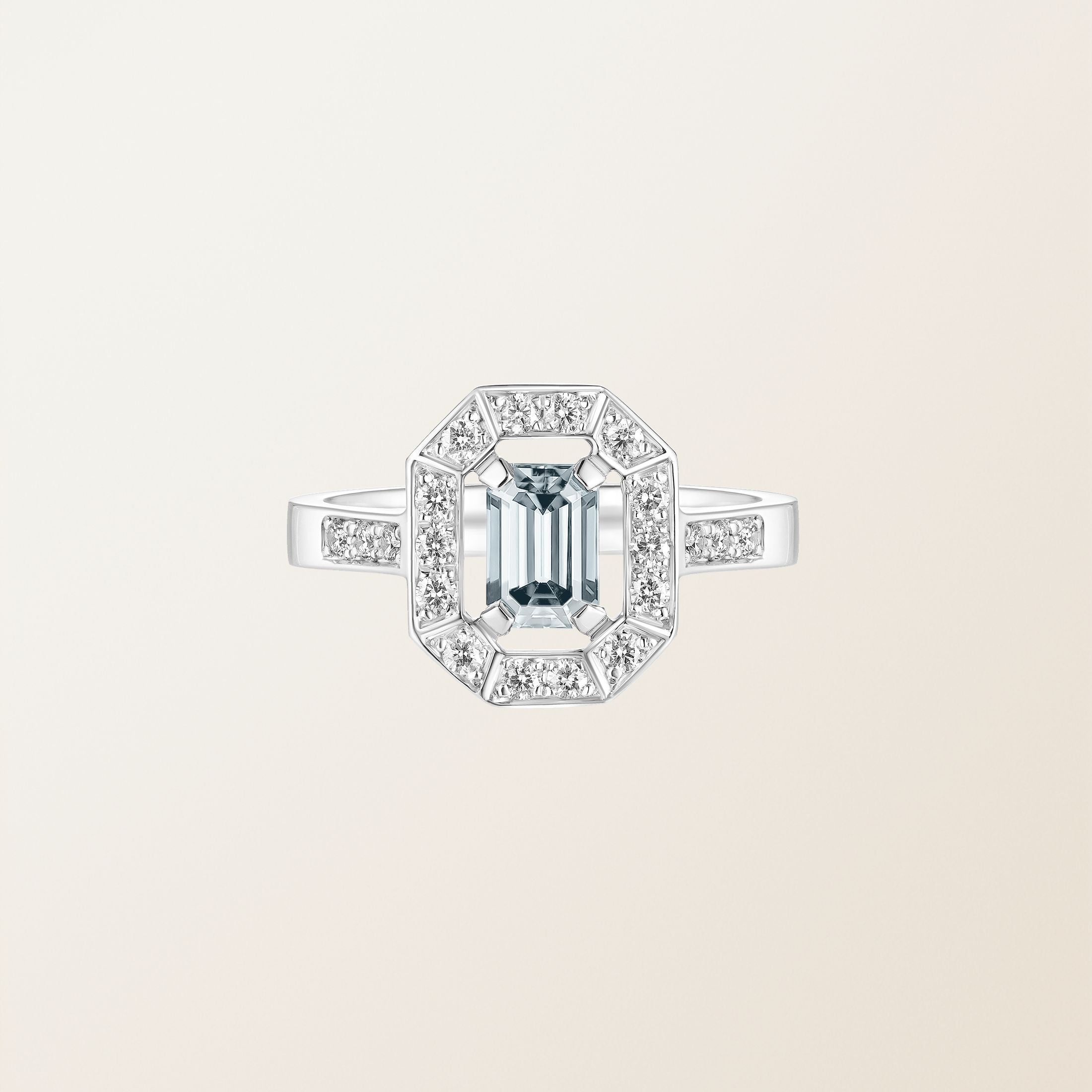 Astera Emerald Halo Ring
