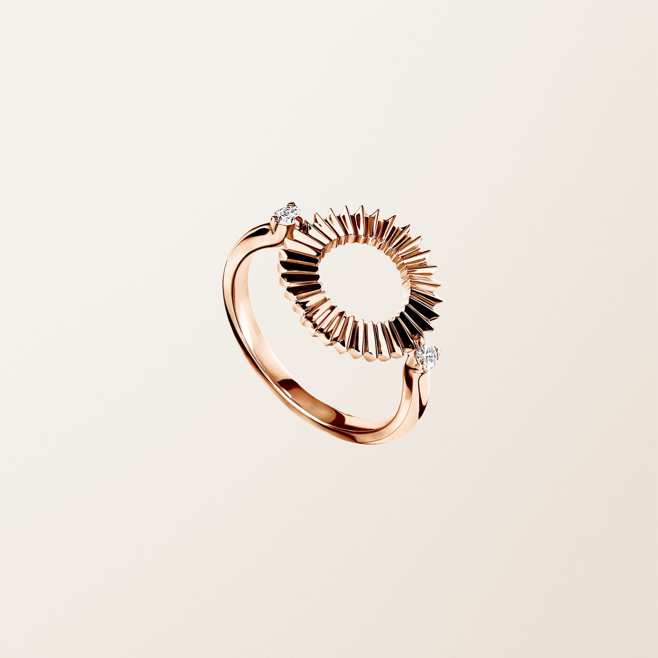 Starburst Open Circle Gold Ring