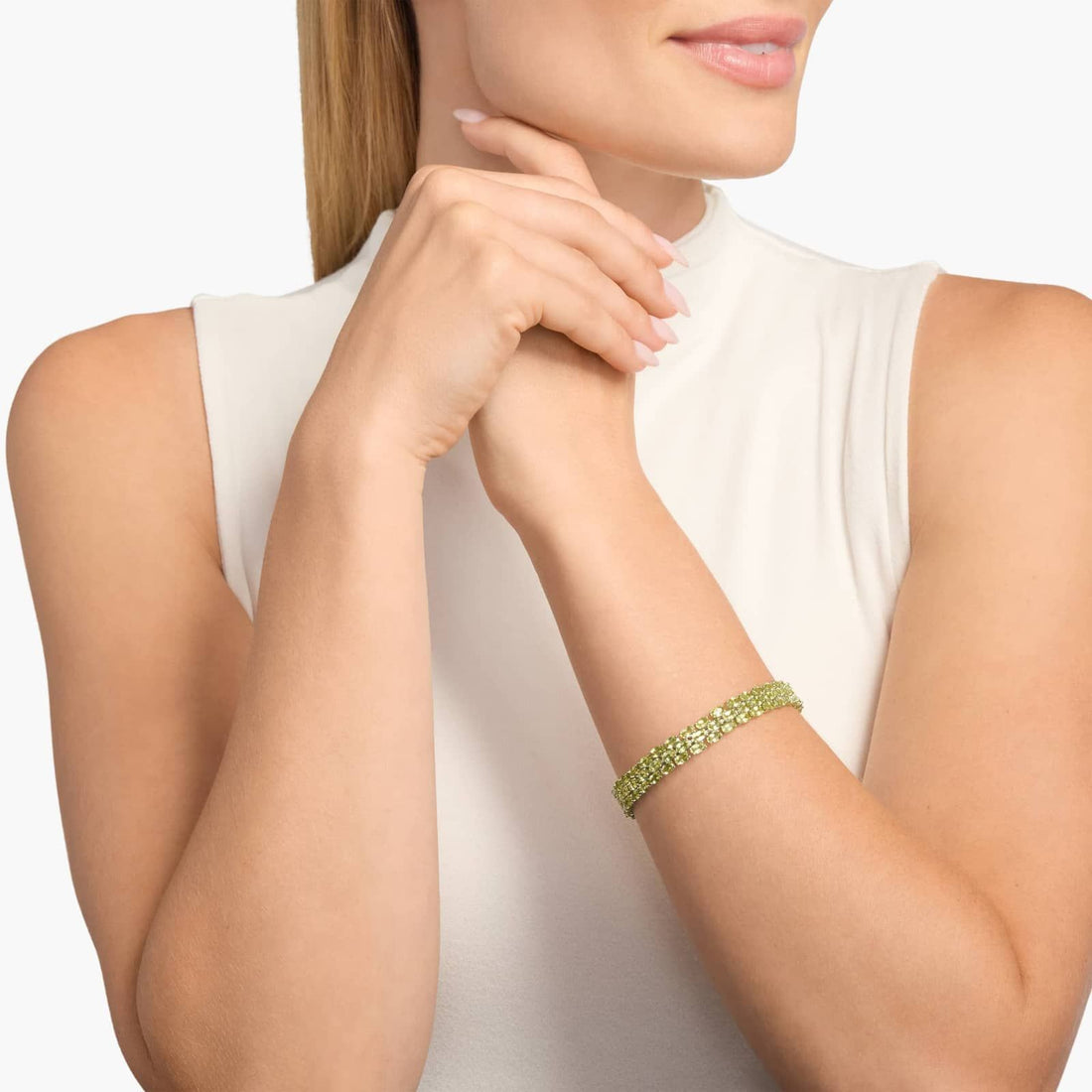 Nature's Garden Triple Row Peridot Tennis Bracelet in 925 Sterling Silver