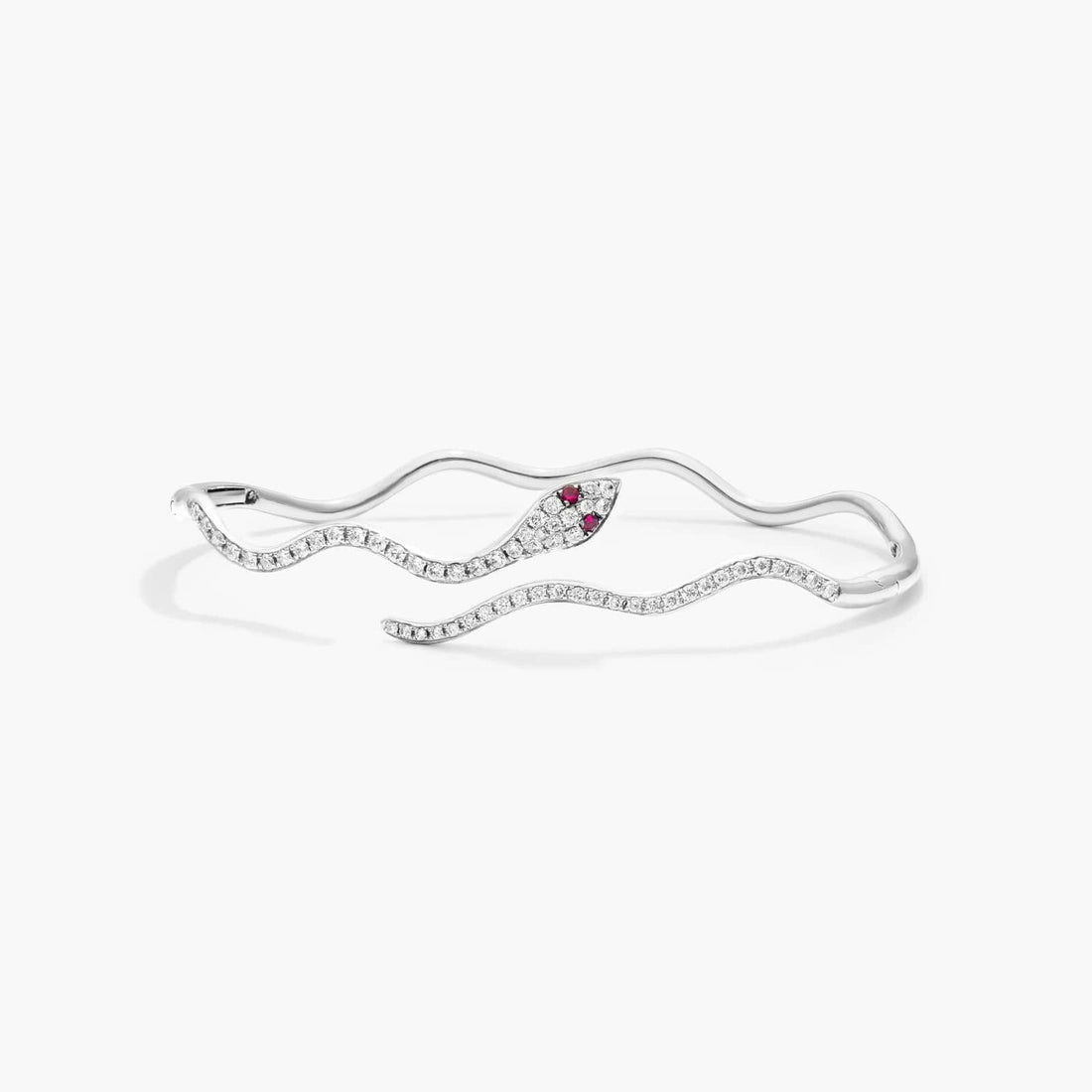 Snake Motif Diamond and Ruby Bracelet In Rose Gold & White Gold By James Allen