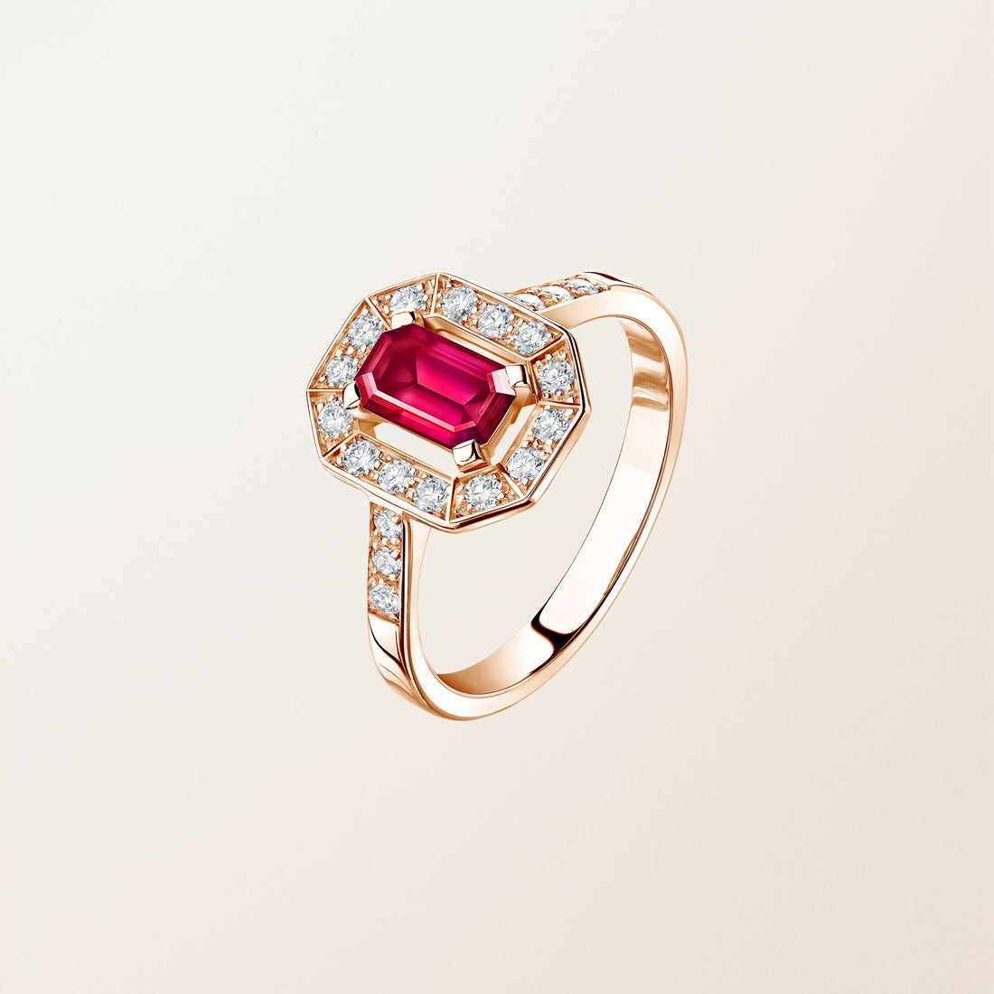 Astera Emerald Halo Ring