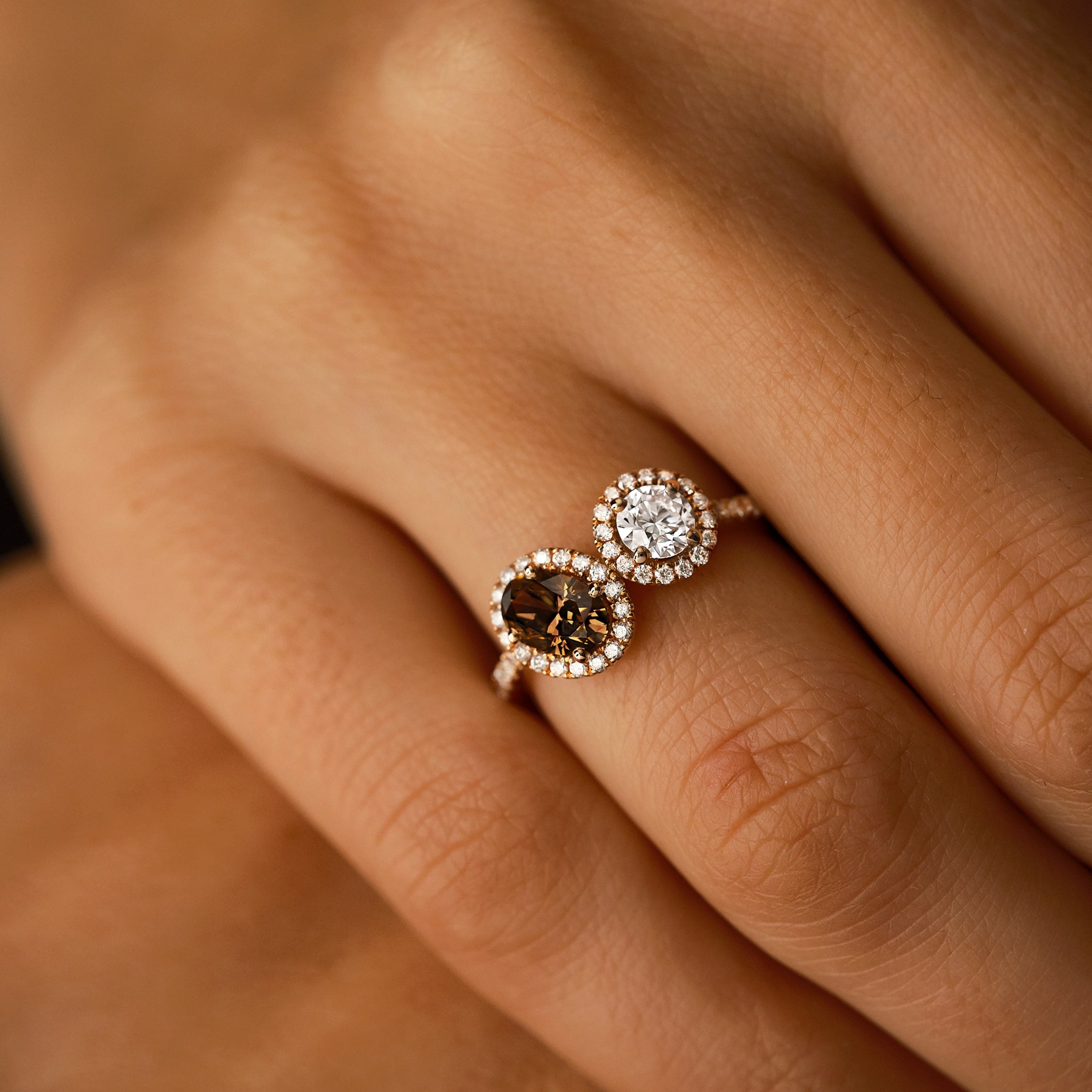 Sun & Moon Halo Gold Ring