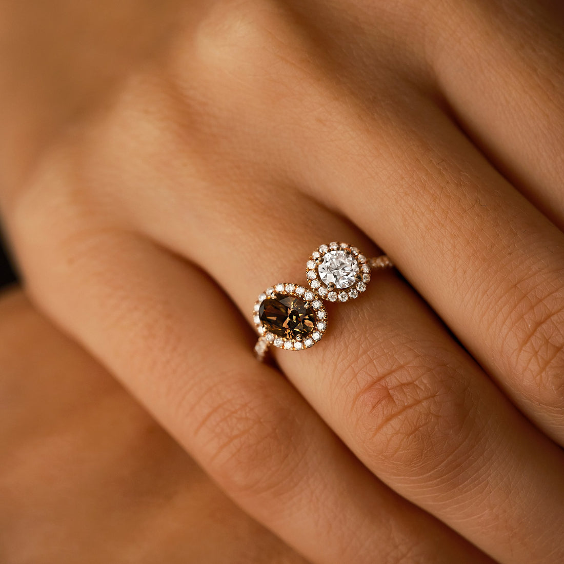Sun & Moon Halo Gold Ring