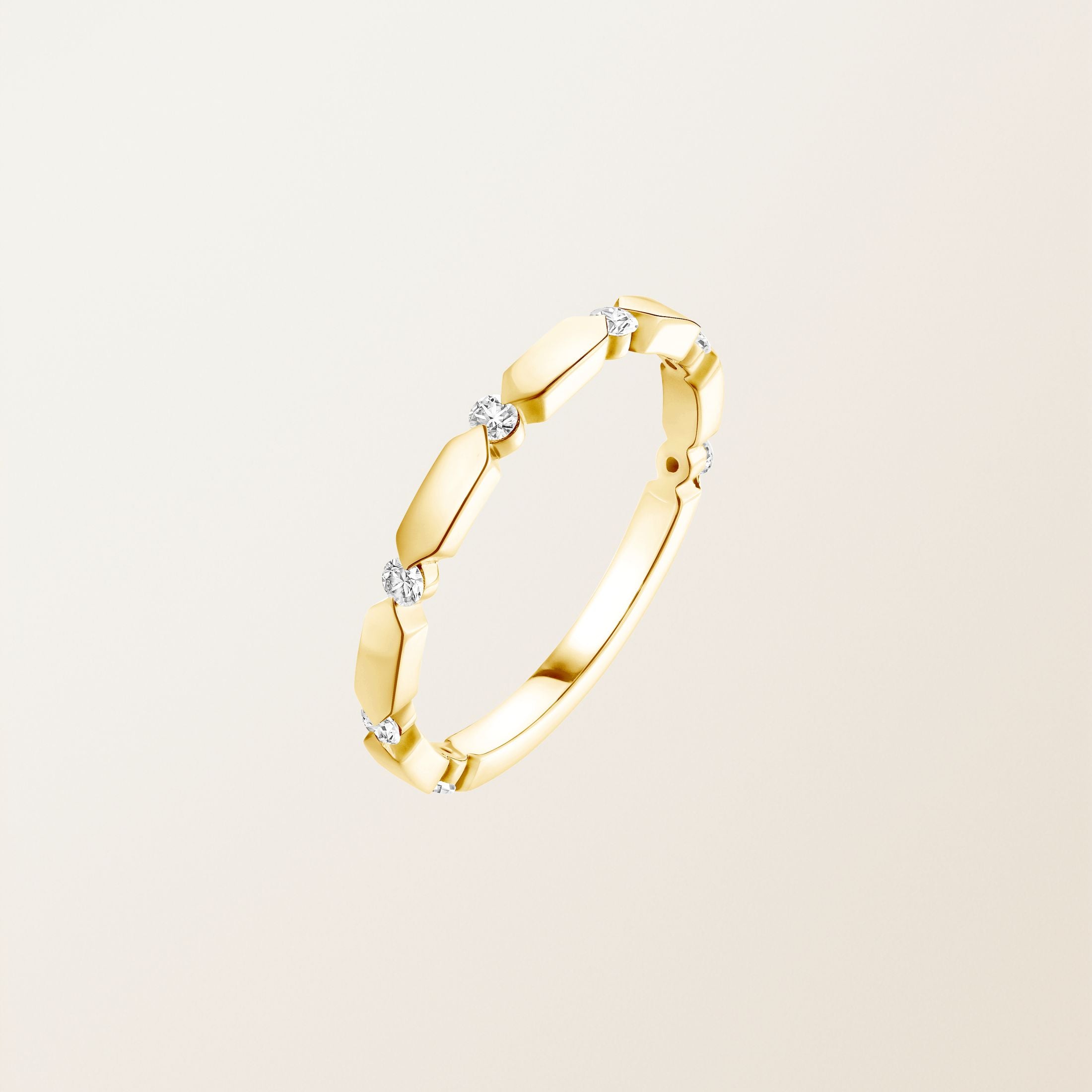 Hexagon Tile Diamond Band Ring