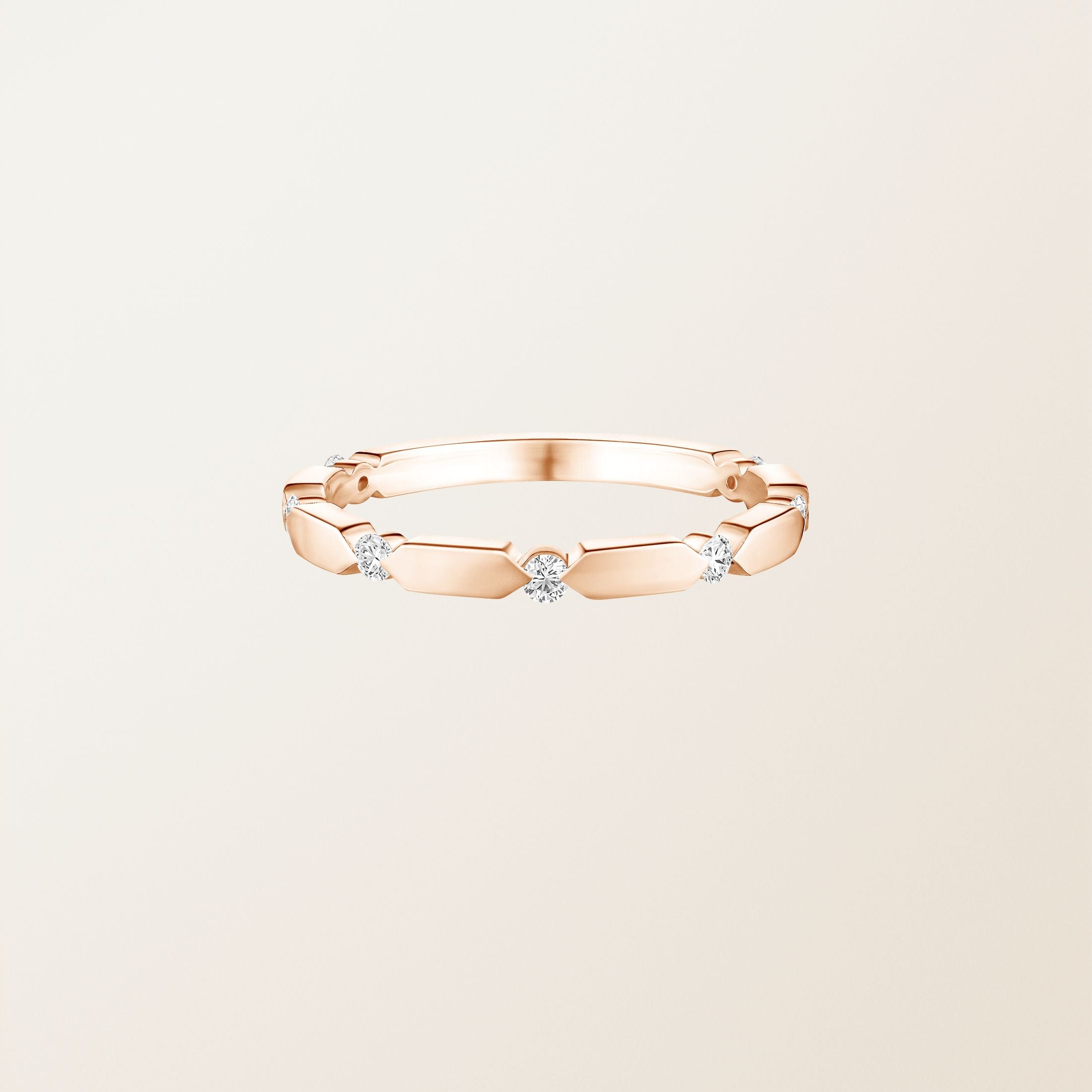 Hexagon Tile Diamond Band Ring