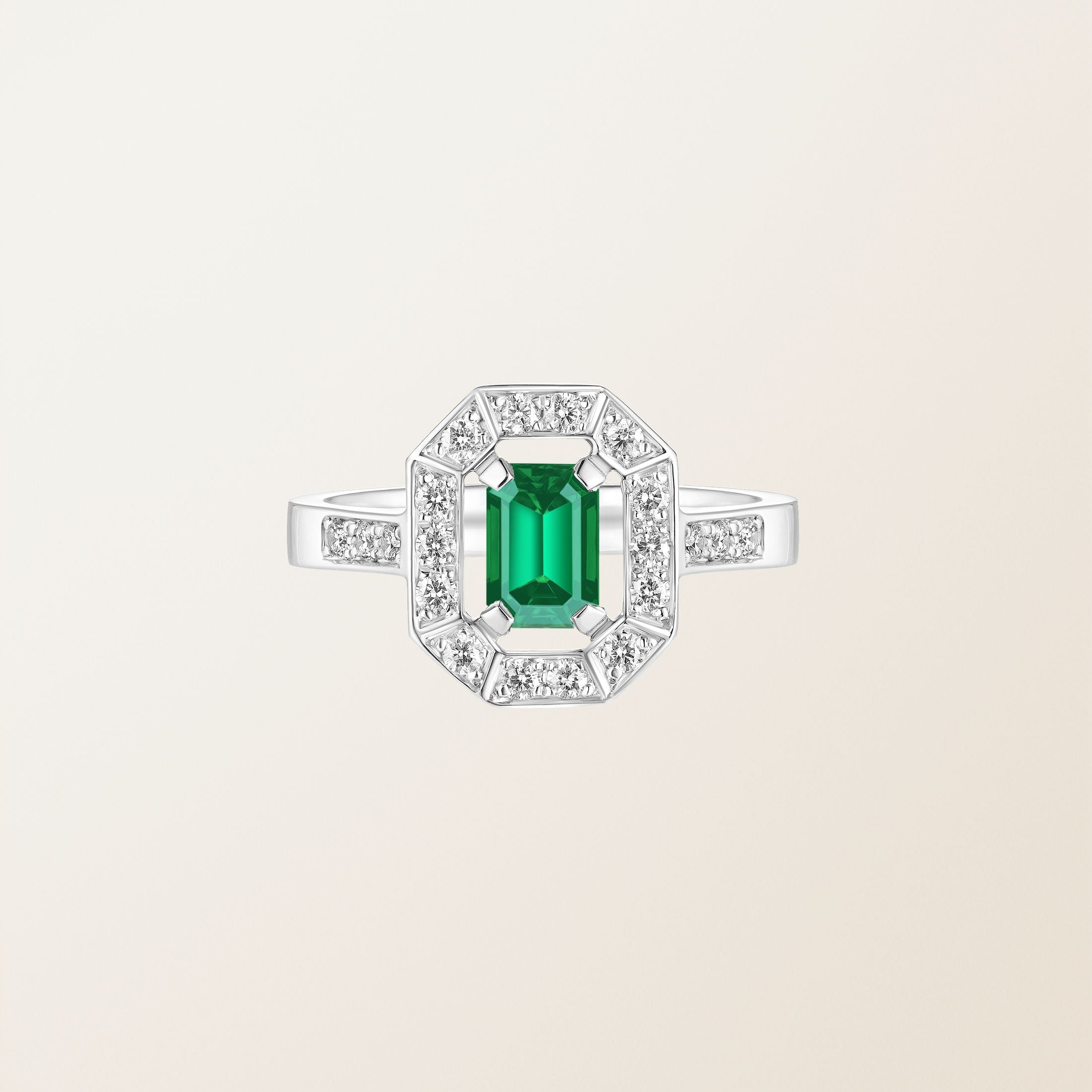 Astera Emerald Halo Ring