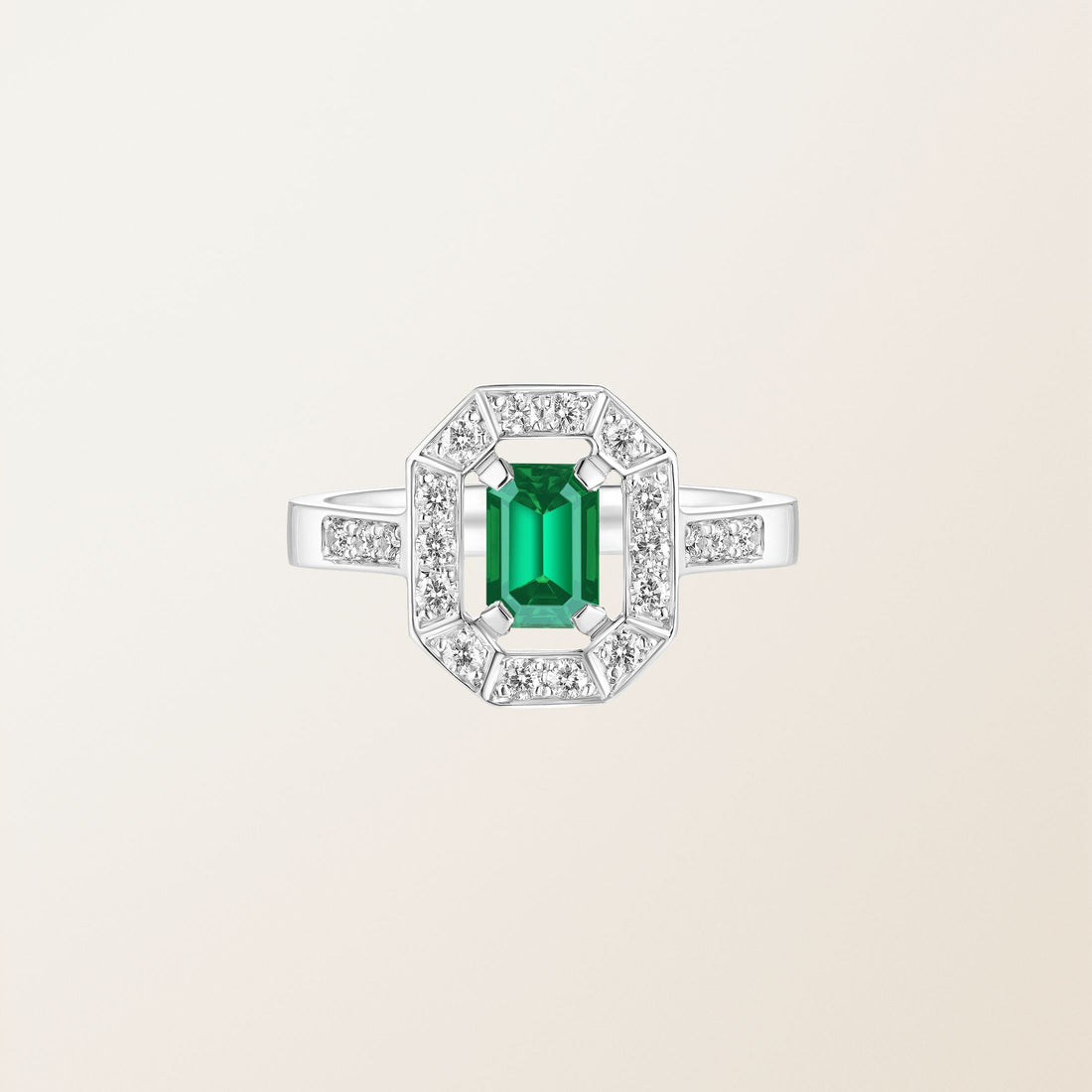 Astera Emerald Halo Ring