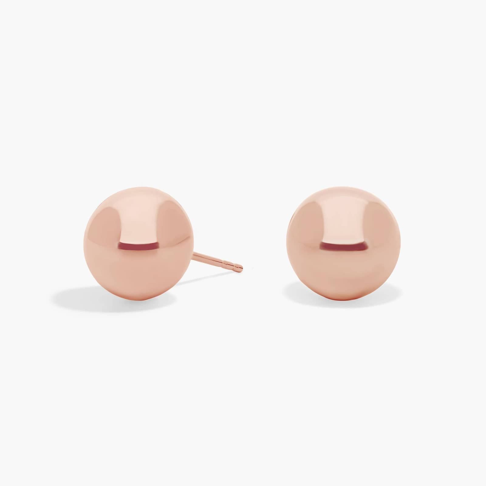 Luna Classic Ball Stud Earrings White & Rose Gold
