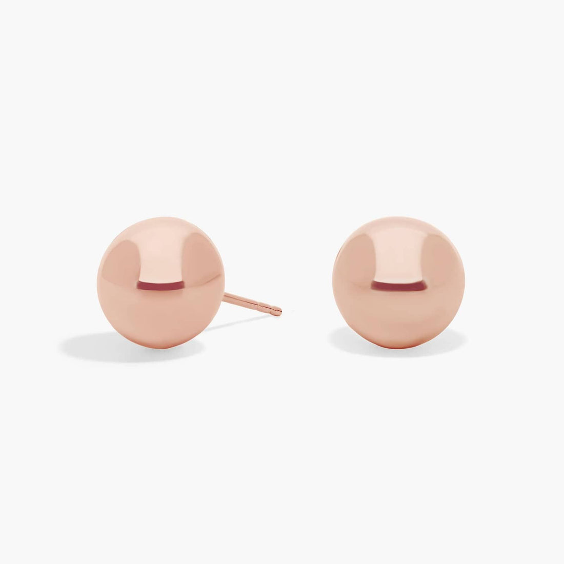 Luna Classic Ball Stud Earrings White & Rose Gold