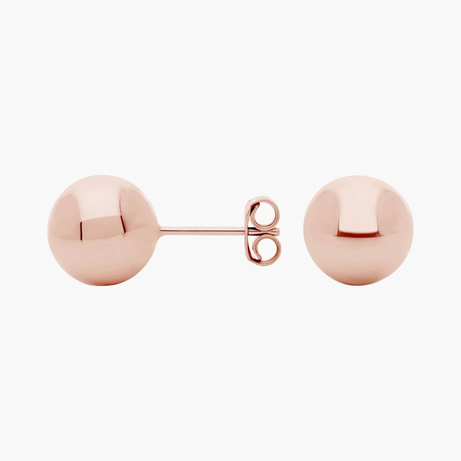 Luna Classic Ball Stud Earrings White & Rose Gold