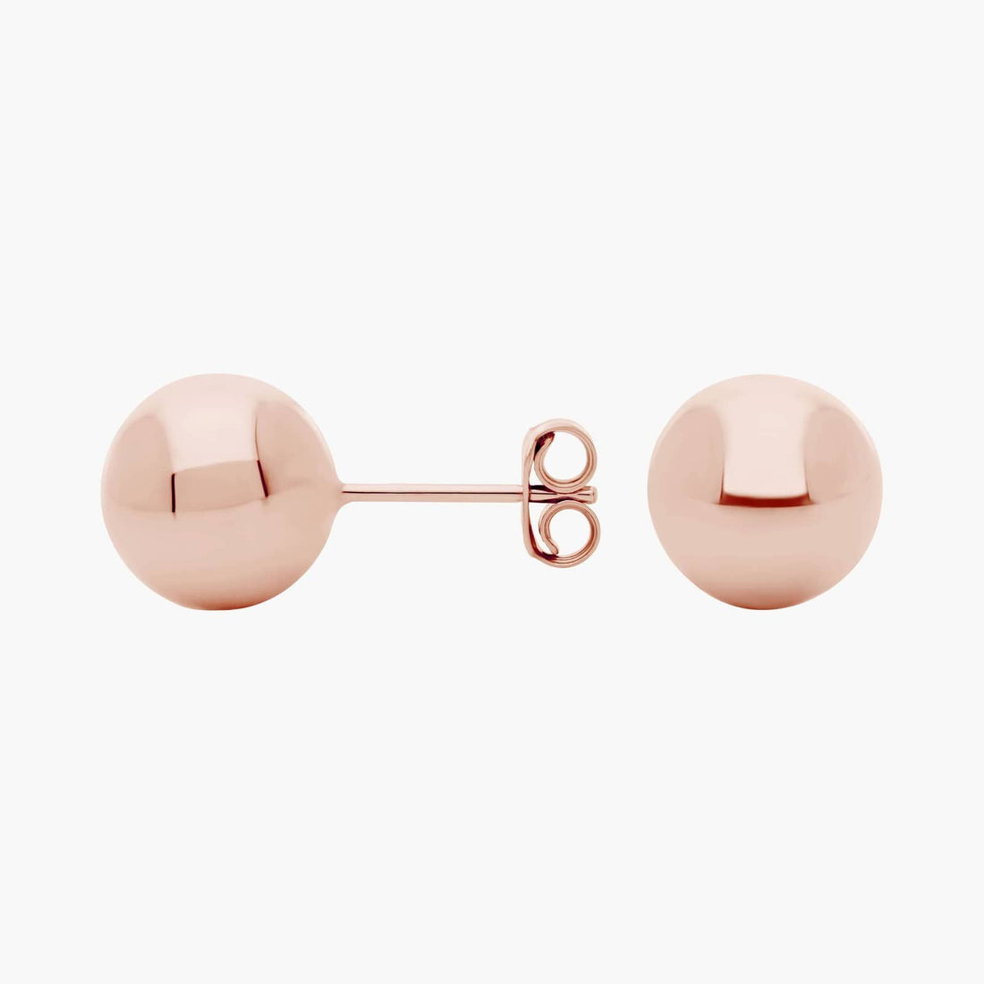 Luna Classic Ball Stud Earrings White & Rose Gold