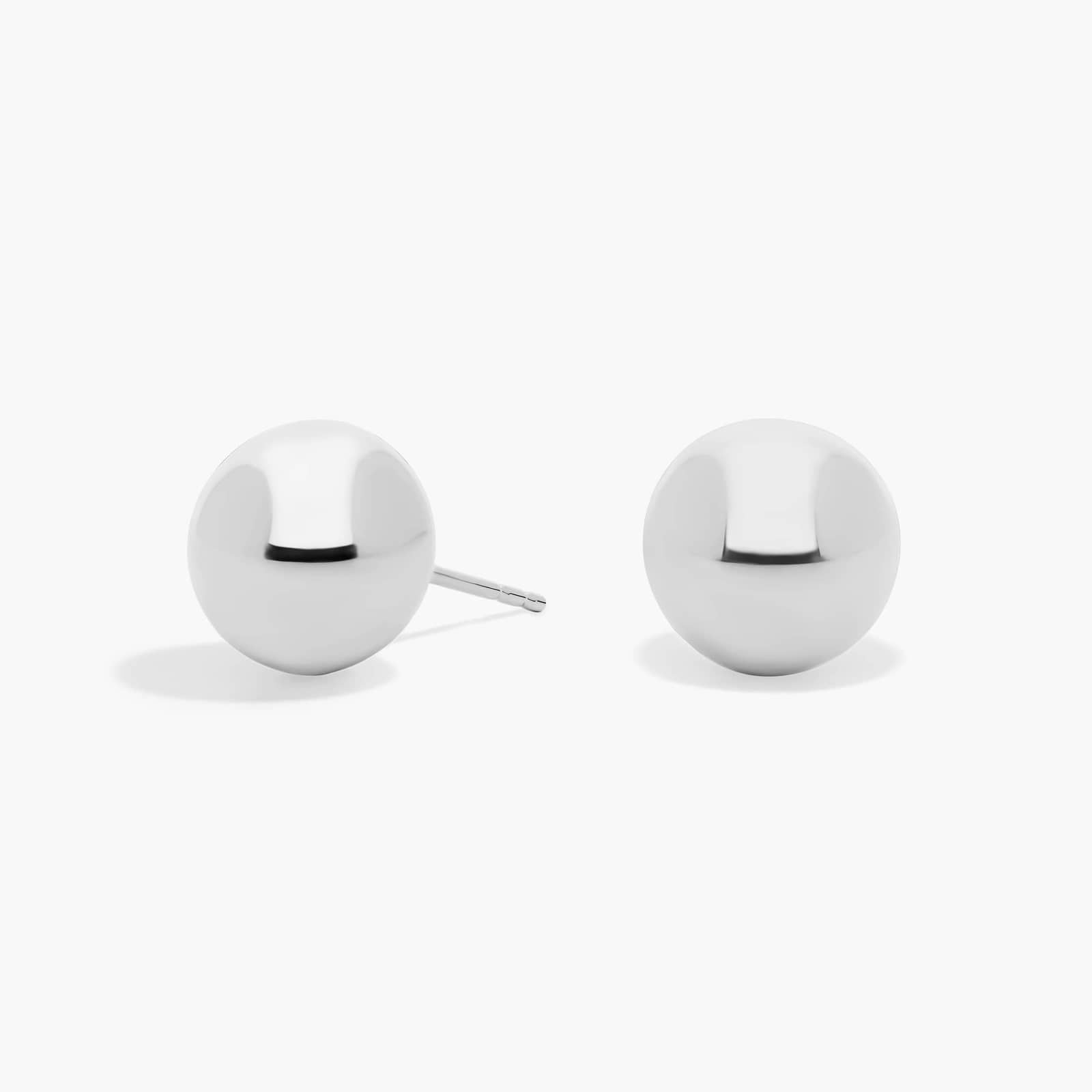 Luna Classic Ball Stud Earrings White & Rose Gold