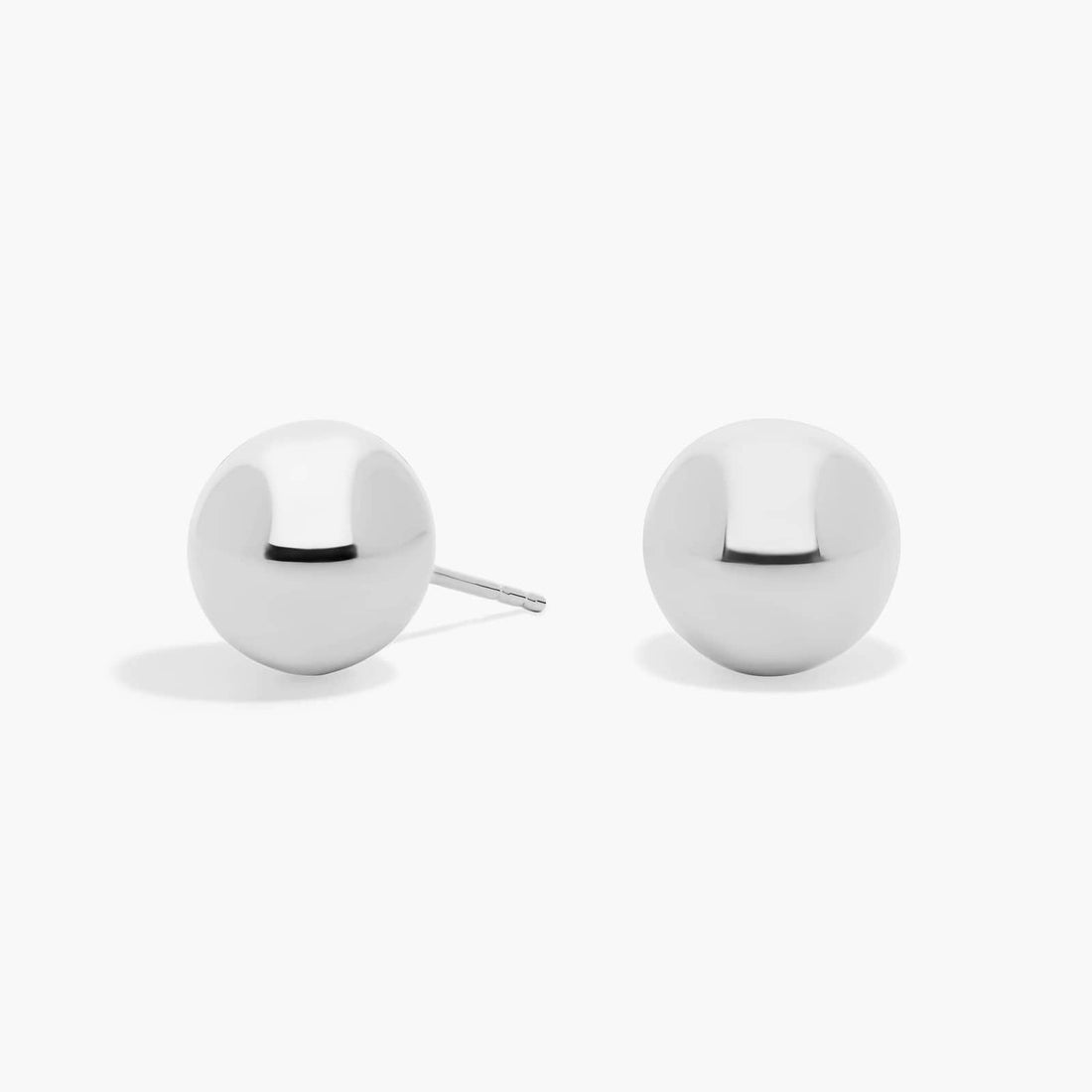 Luna Classic Ball Stud Earrings White & Rose Gold