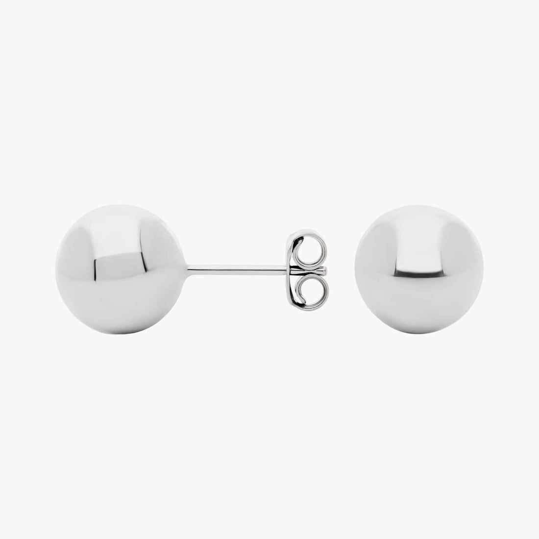 Luna Classic Ball Stud Earrings White & Rose Gold
