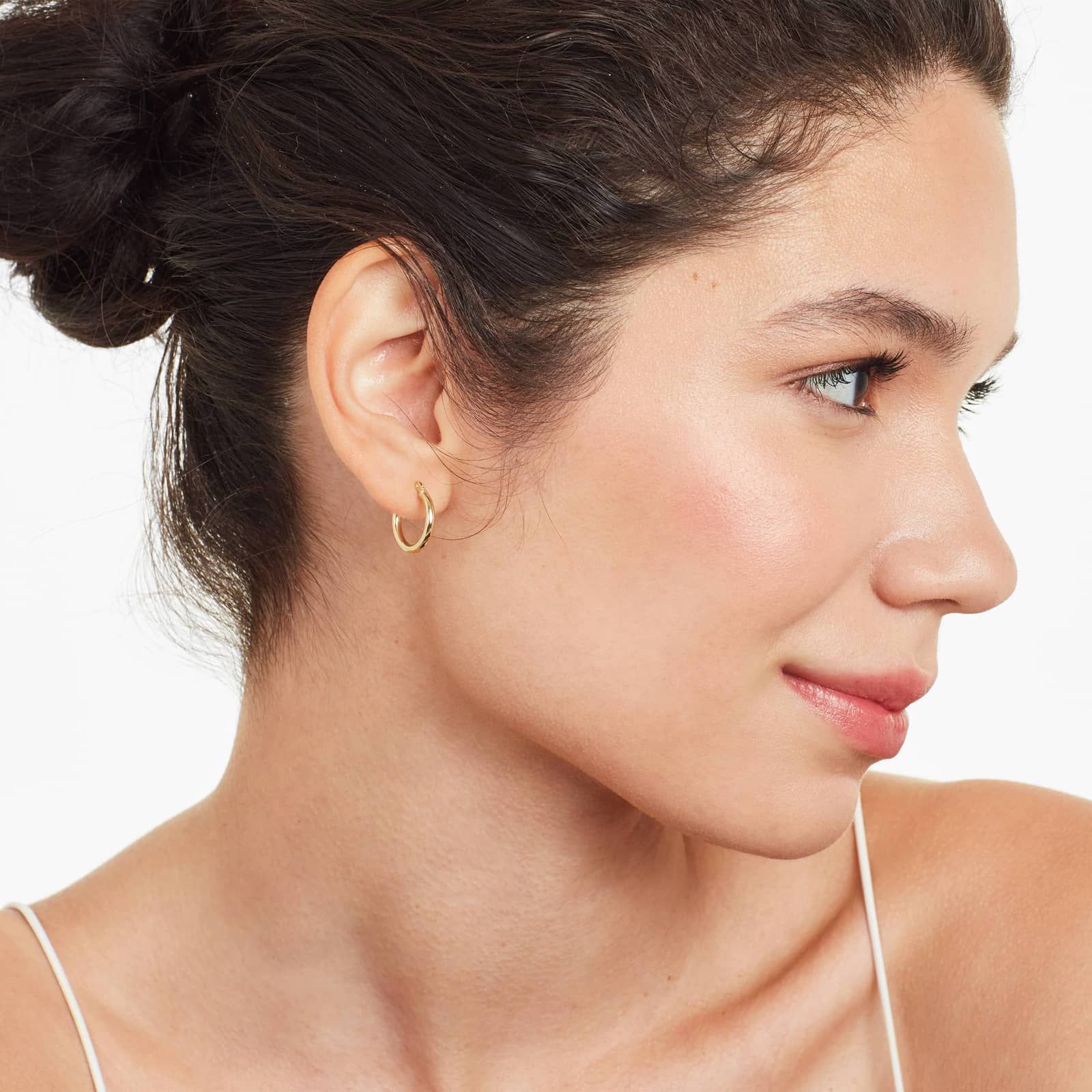 Standard Tube Hoop Earrings In Yellow Gold