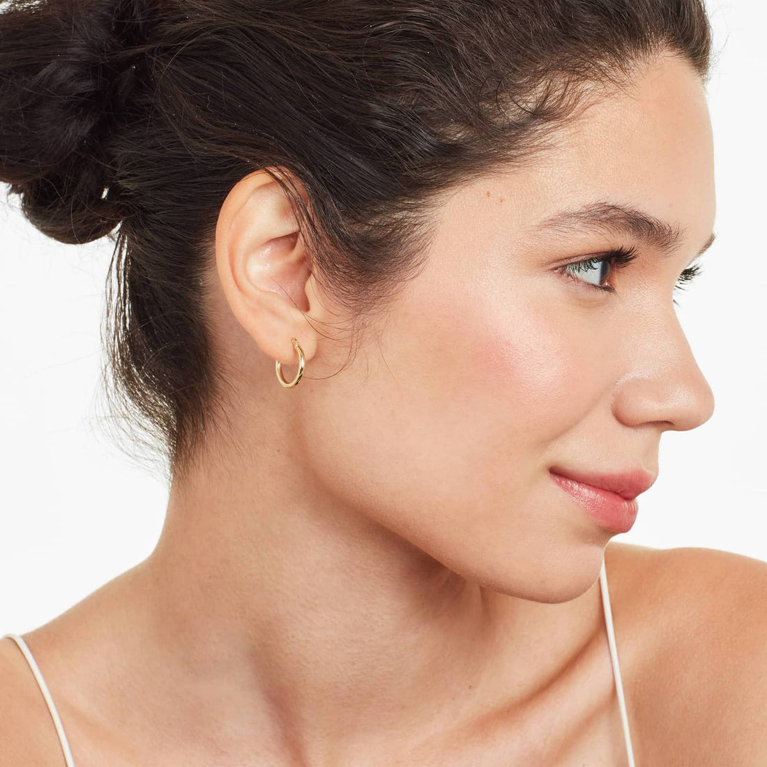 Standard Tube Hoop Earrings In Yellow Gold