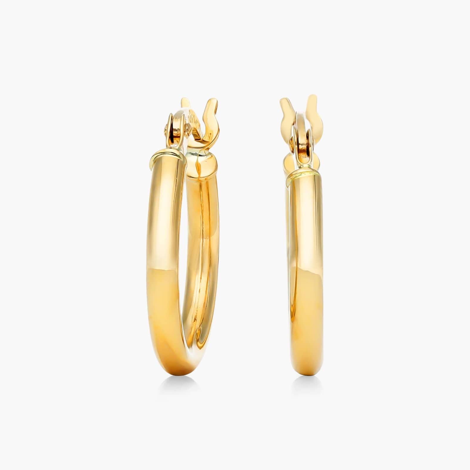 Standard Tube Hoop Earrings In Yellow Gold