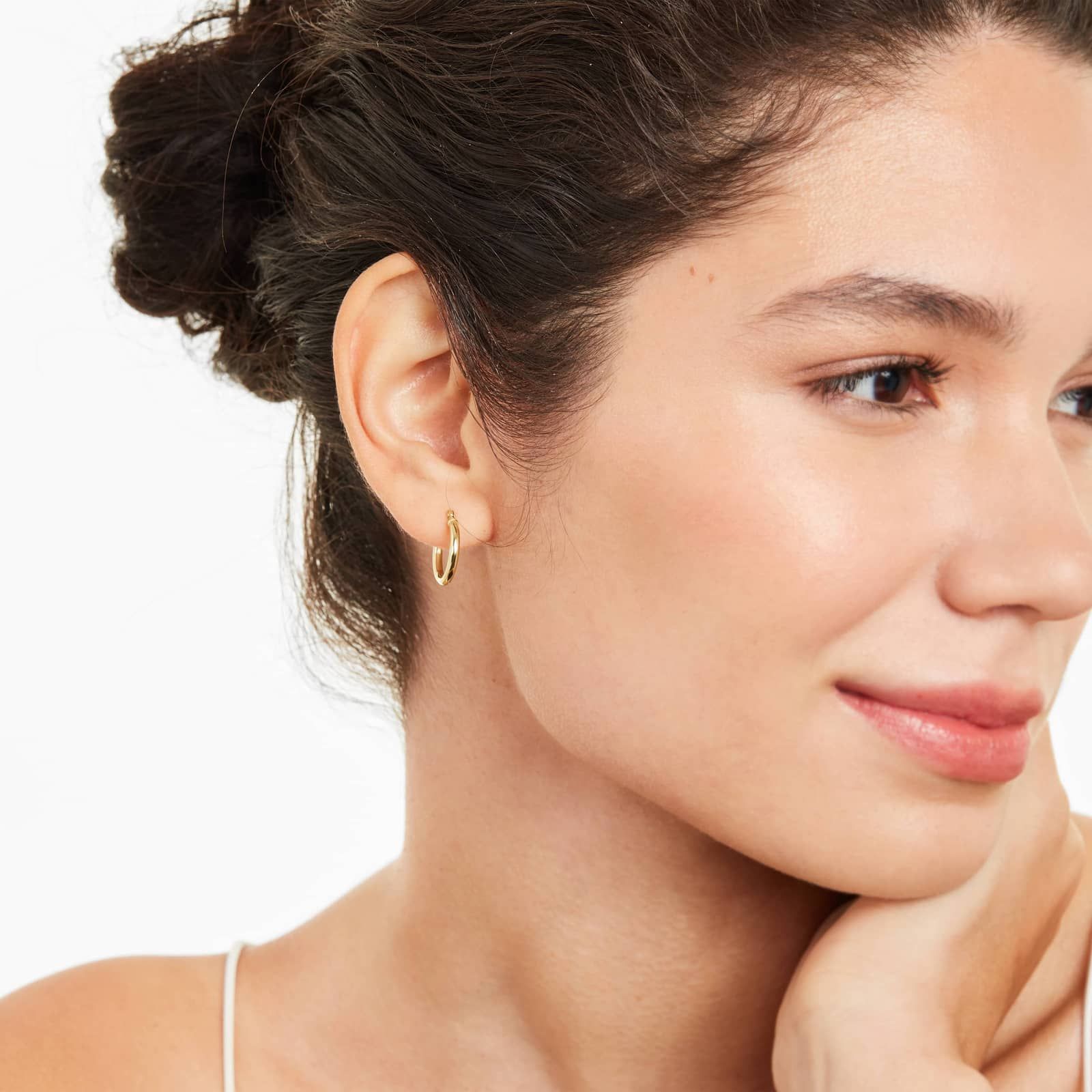 Standard Tube Hoop Earrings In Yellow Gold