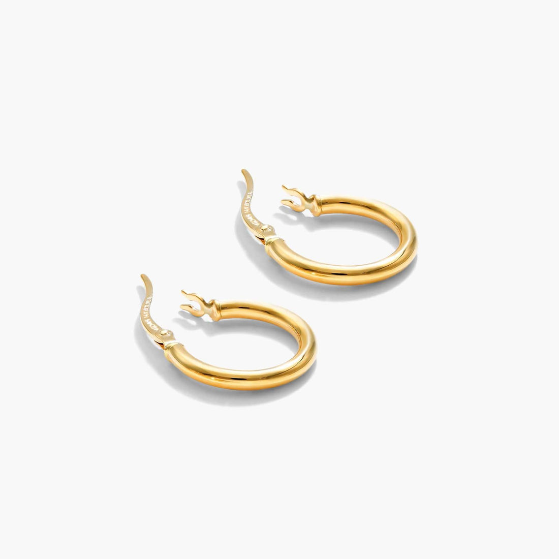 Standard Tube Hoop Earrings In Yellow Gold