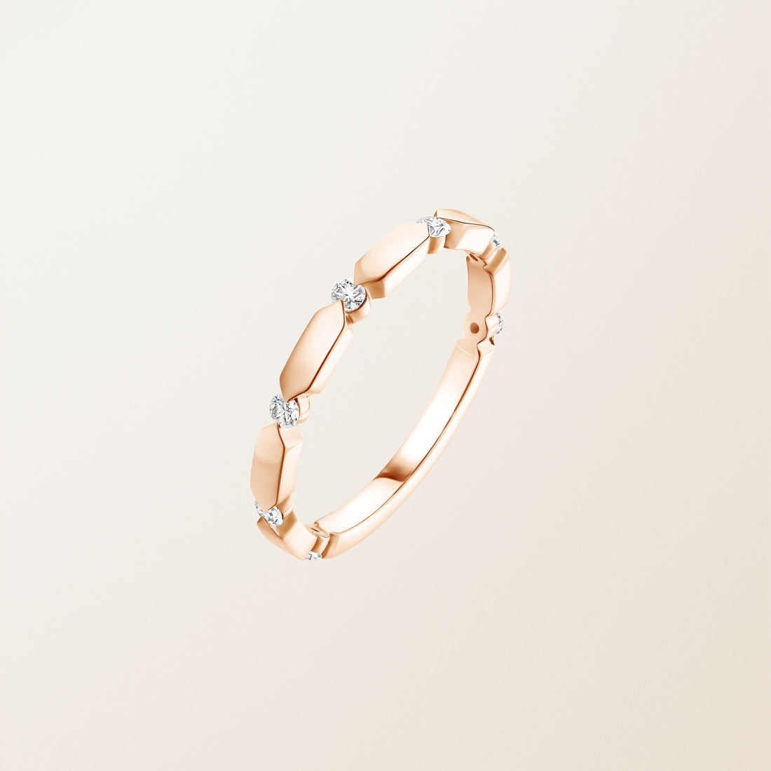 Hexagon Tile Diamond Band Ring