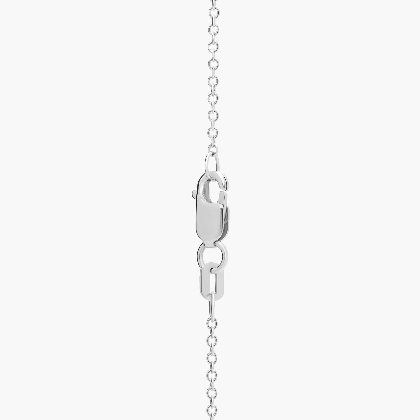 Alternating Sapphire and Diamond Vertical Bar Pendant in White Gold