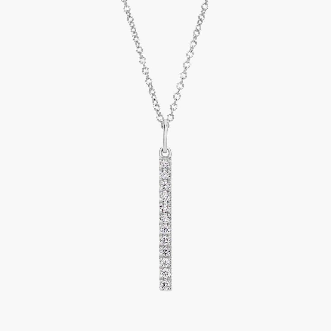 Riviera Diamond Bar Necklace in White Gold