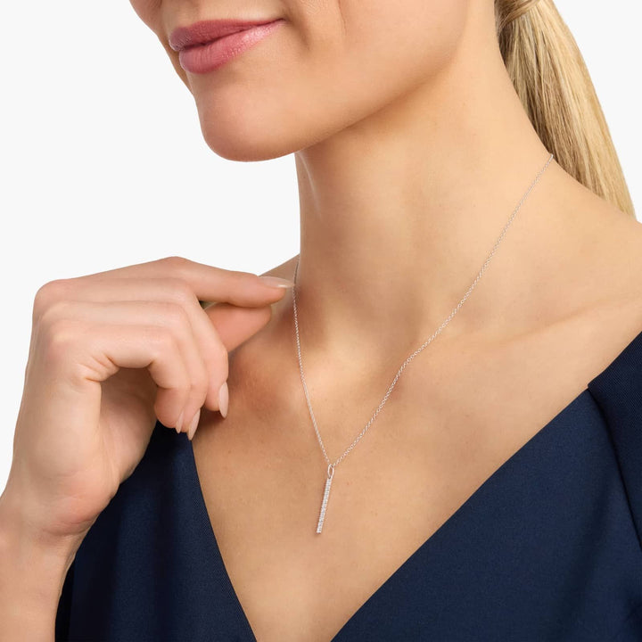 Riviera Diamond Bar Necklace in White Gold