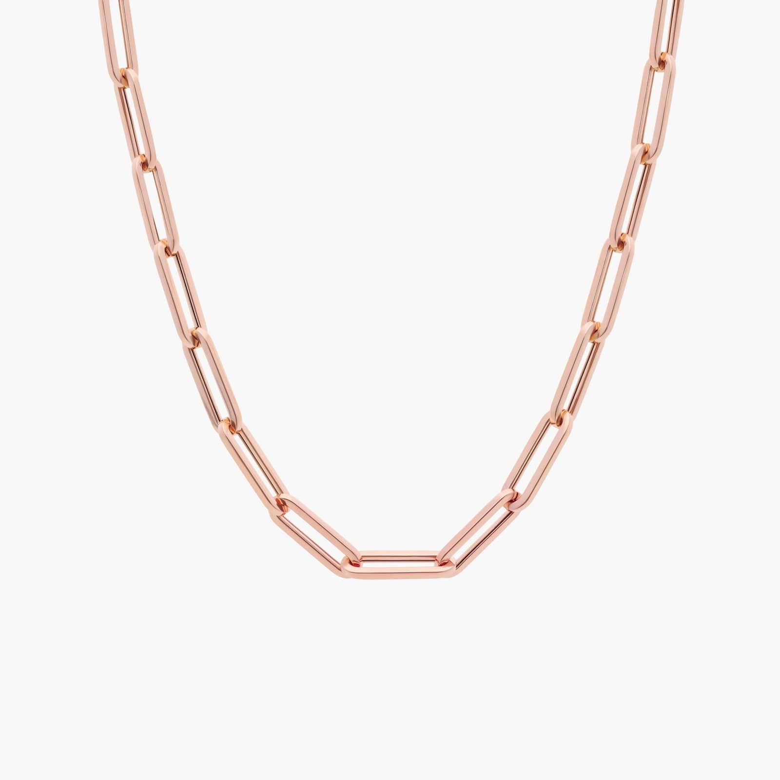 18" Medium Paperclip Necklace in Italian White Gold / Yellow Gold / Rose Gold (4mm)