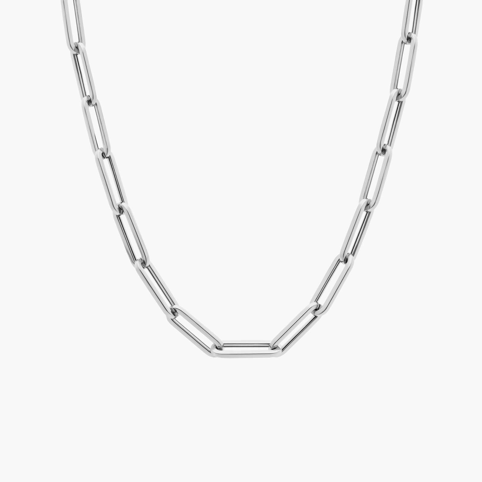18" Medium Paperclip Necklace in Italian White Gold / Yellow Gold / Rose Gold (4mm)