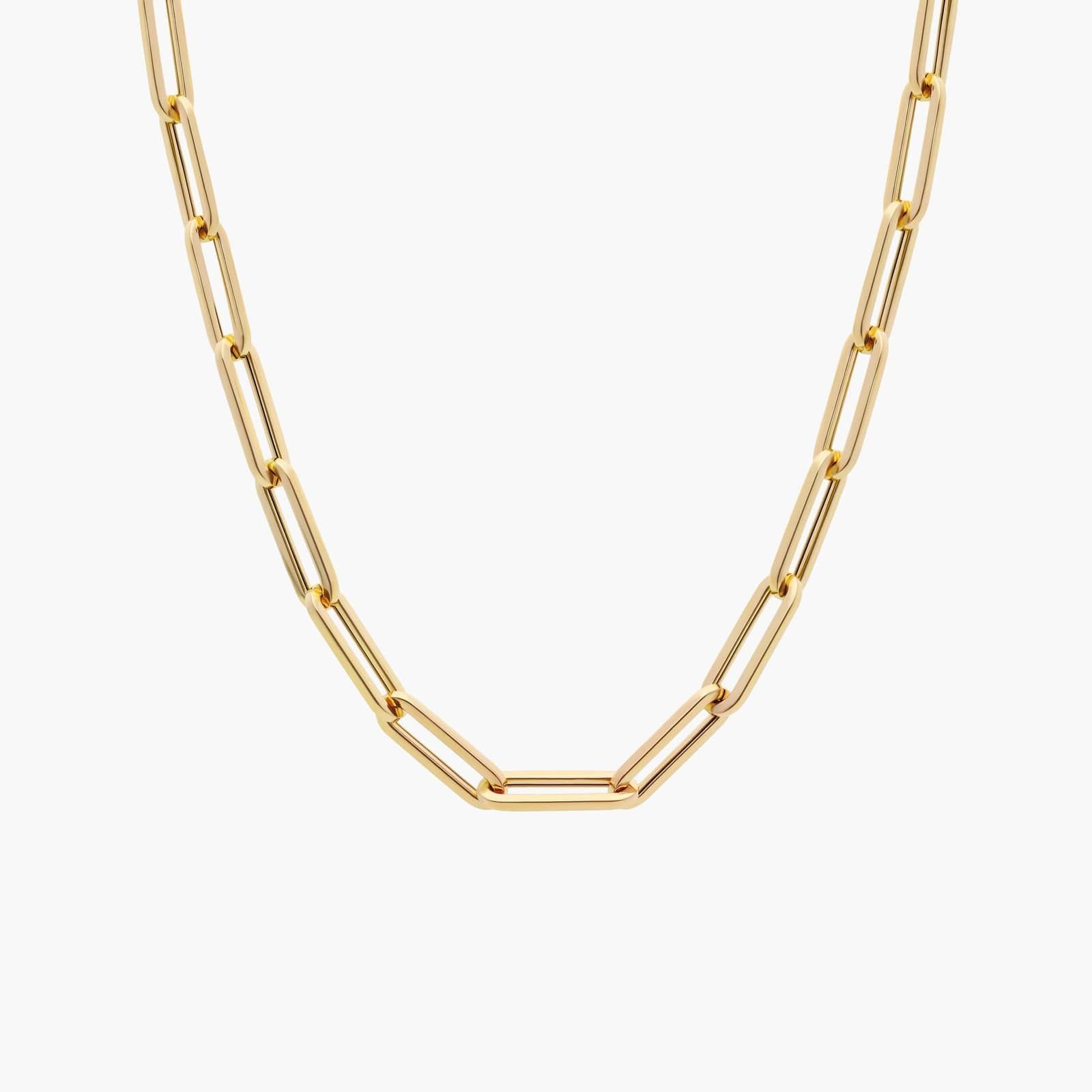 18" Medium Paperclip Necklace in Italian White Gold / Yellow Gold / Rose Gold (4mm)