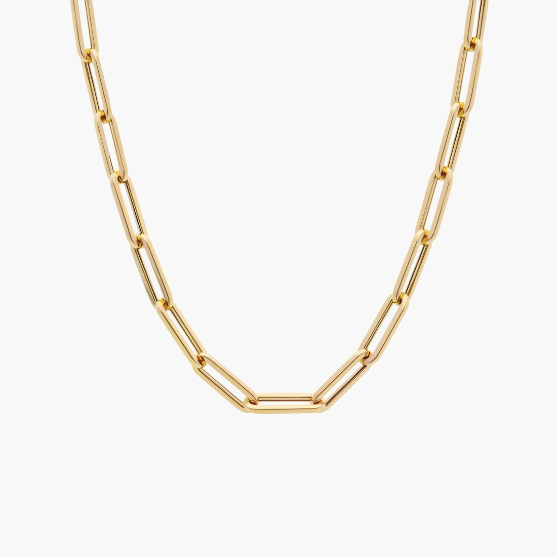 18" Medium Paperclip Necklace in Italian White Gold / Yellow Gold / Rose Gold (4mm)
