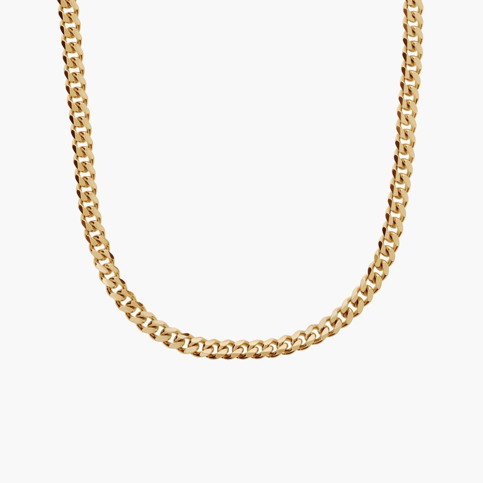20" Men's Solid Cuban Link Chain in Italian Yellow Gold (3.4 mm)